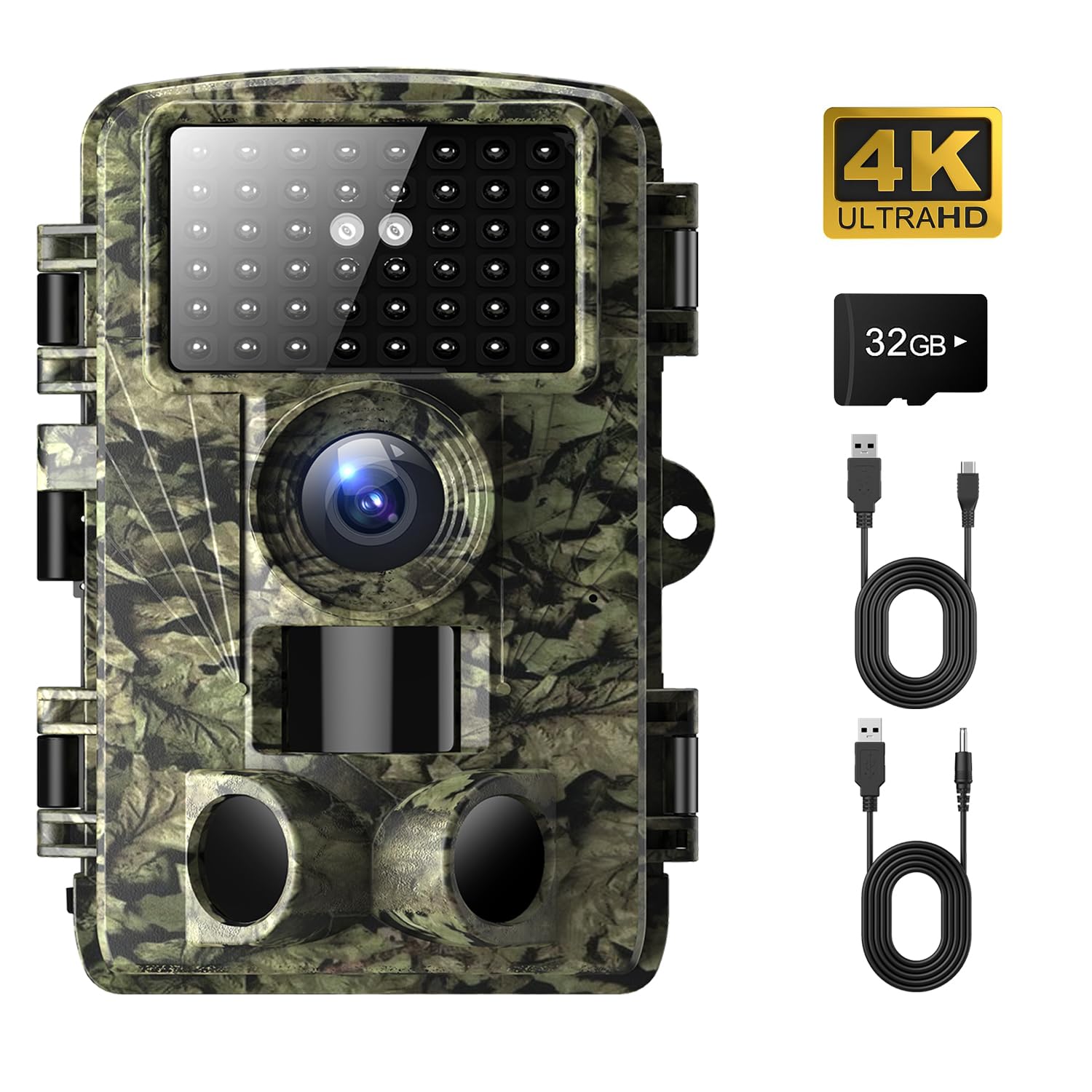 Dargahou Trail Camera   4K 48Mp Game Camera With Night Vision, 0.05S Trigger Motion Activated Hunting Camera, Ip66 Waterproof, 1