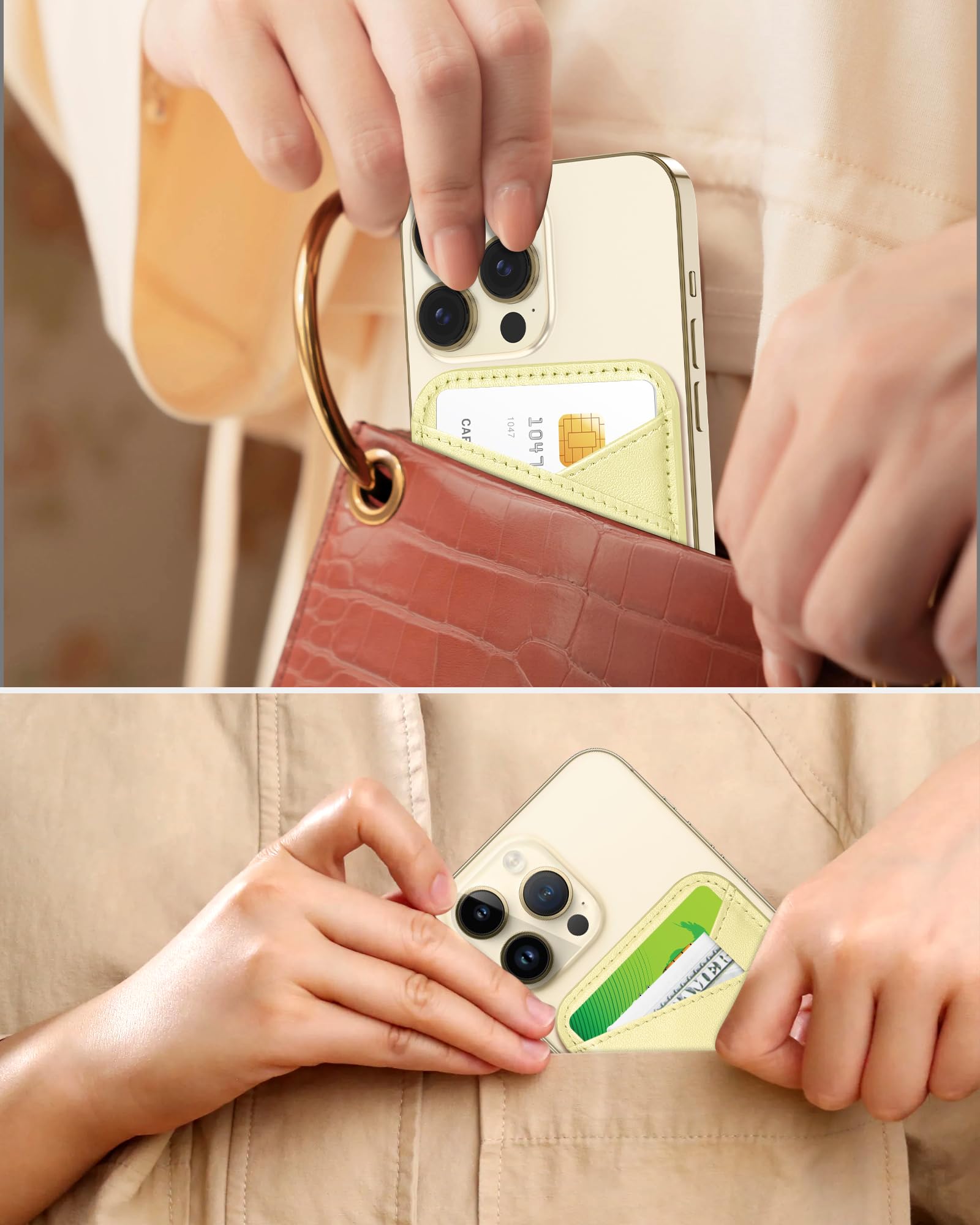 Miroddi For Magsafe Wallet, Magnetic Wallet Card Holder For Iphone 16/15/14/13/12 Series, 0.12'' Invisible Ultra Thin Magnetic P