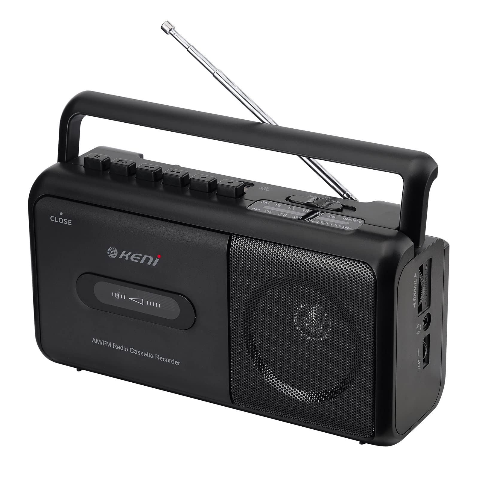 G Keni Portable Cassette Player Boombox Am/Fm Radio Stereo, Casette Tape Player Recorder With Earphone Jack Battery Operated Or