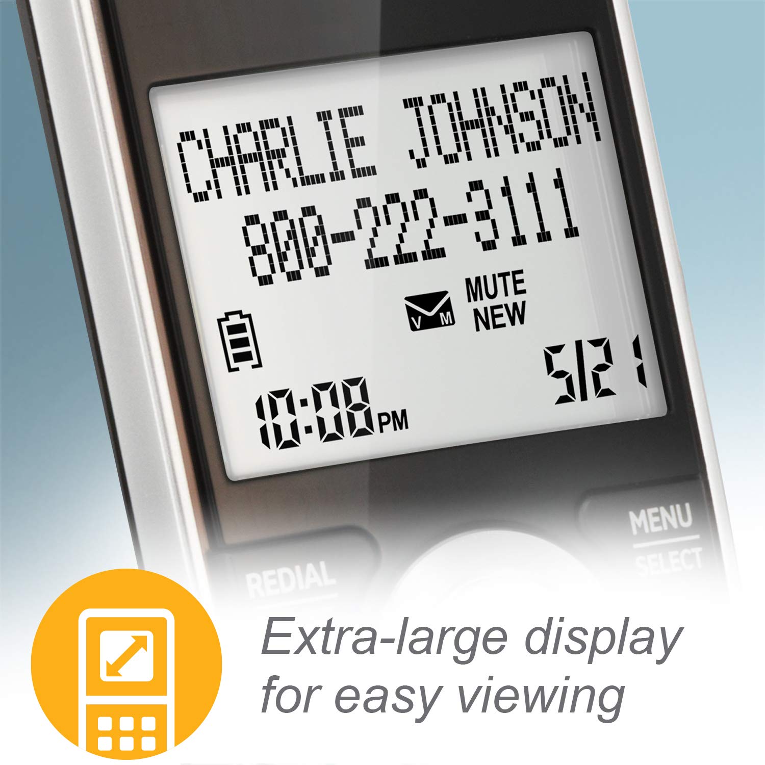 At&T Tl86003 Accessory Cordless Handset, Silver/Black | Requires At&T Tl86103 To Operate