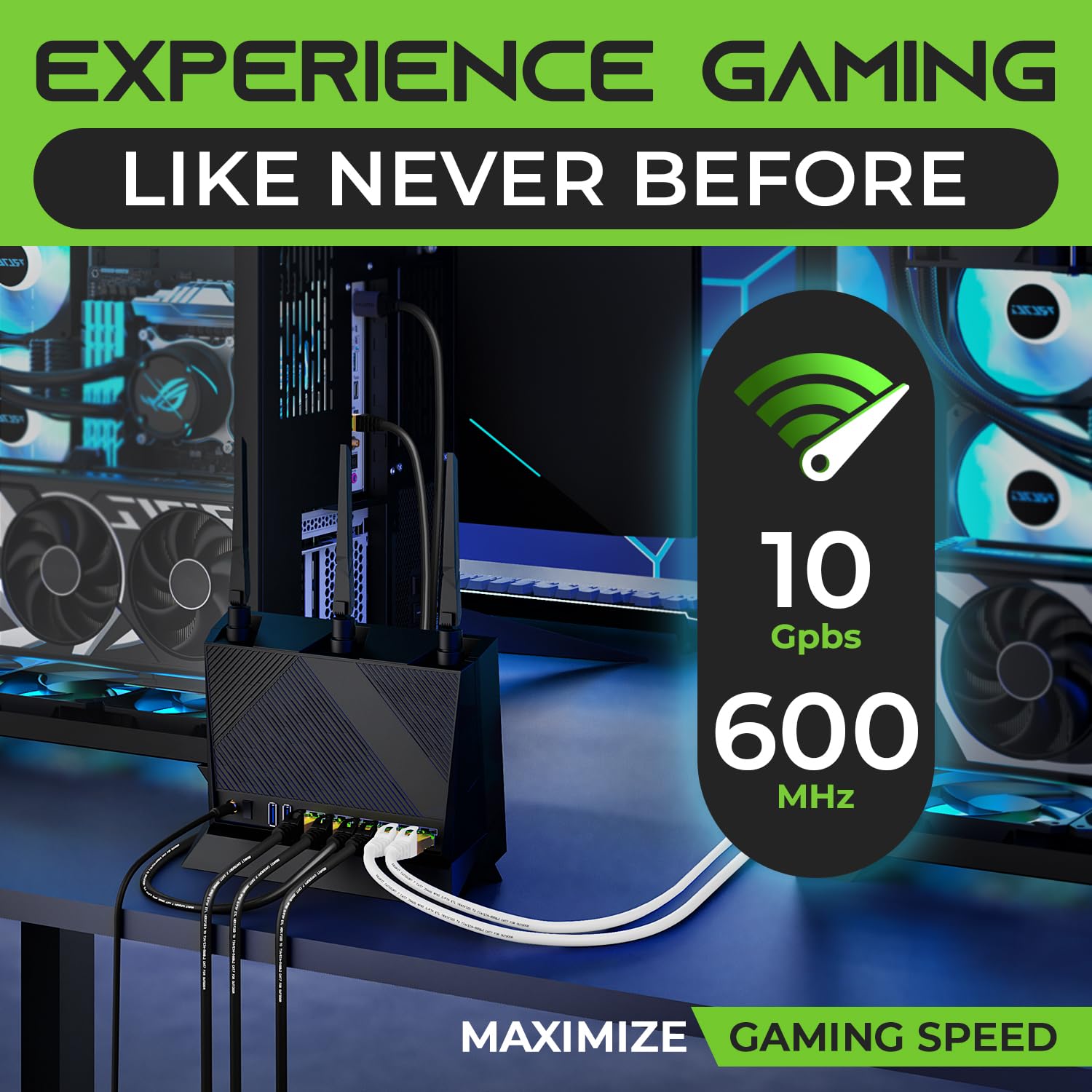 Gearit Cat7 Outdoor Ethernet Cable (150Ft) Sftp Shielded Foil Twisted Pair, Pure Copper, Lldpe, Waterproof, Direct Burial, In Gr