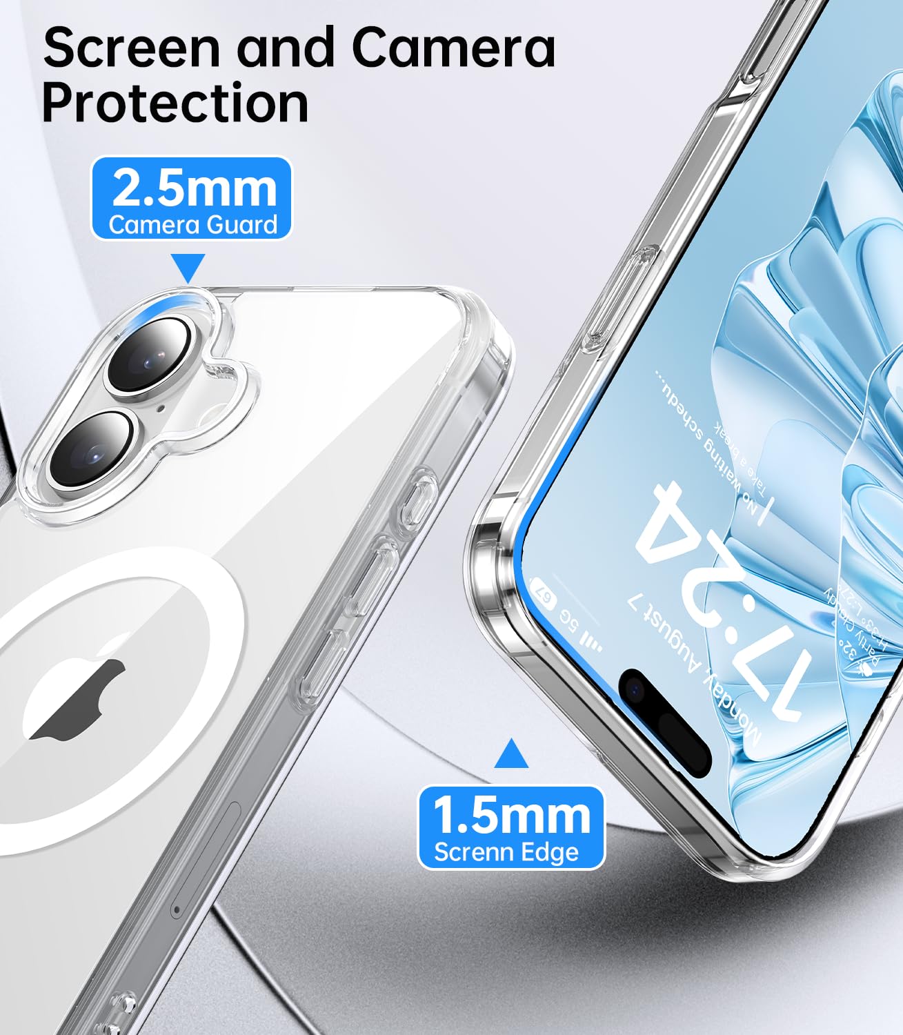 Meifigno Designed For Iphone 16 Plus Case, Compatible With Magsafe, Military Grade Protection, Hard Pc Back With Soft Edge, Shoc