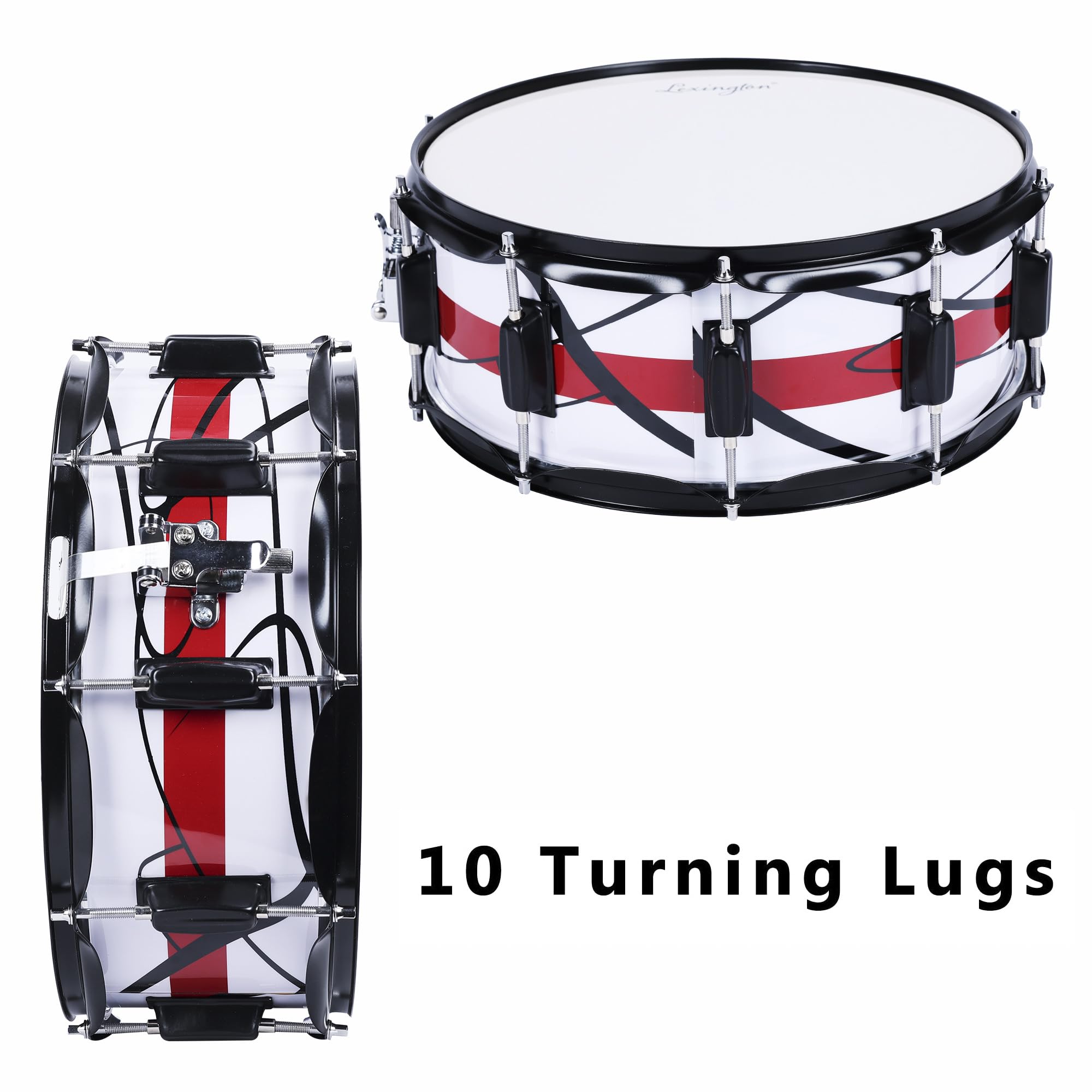 Lexington Sd300M Wr Snare Drum Set Student Wood Shell 14 X 5.5 Inches With 10 Lugs, Includes Drum Key, Drumsticks And Strap, Irr