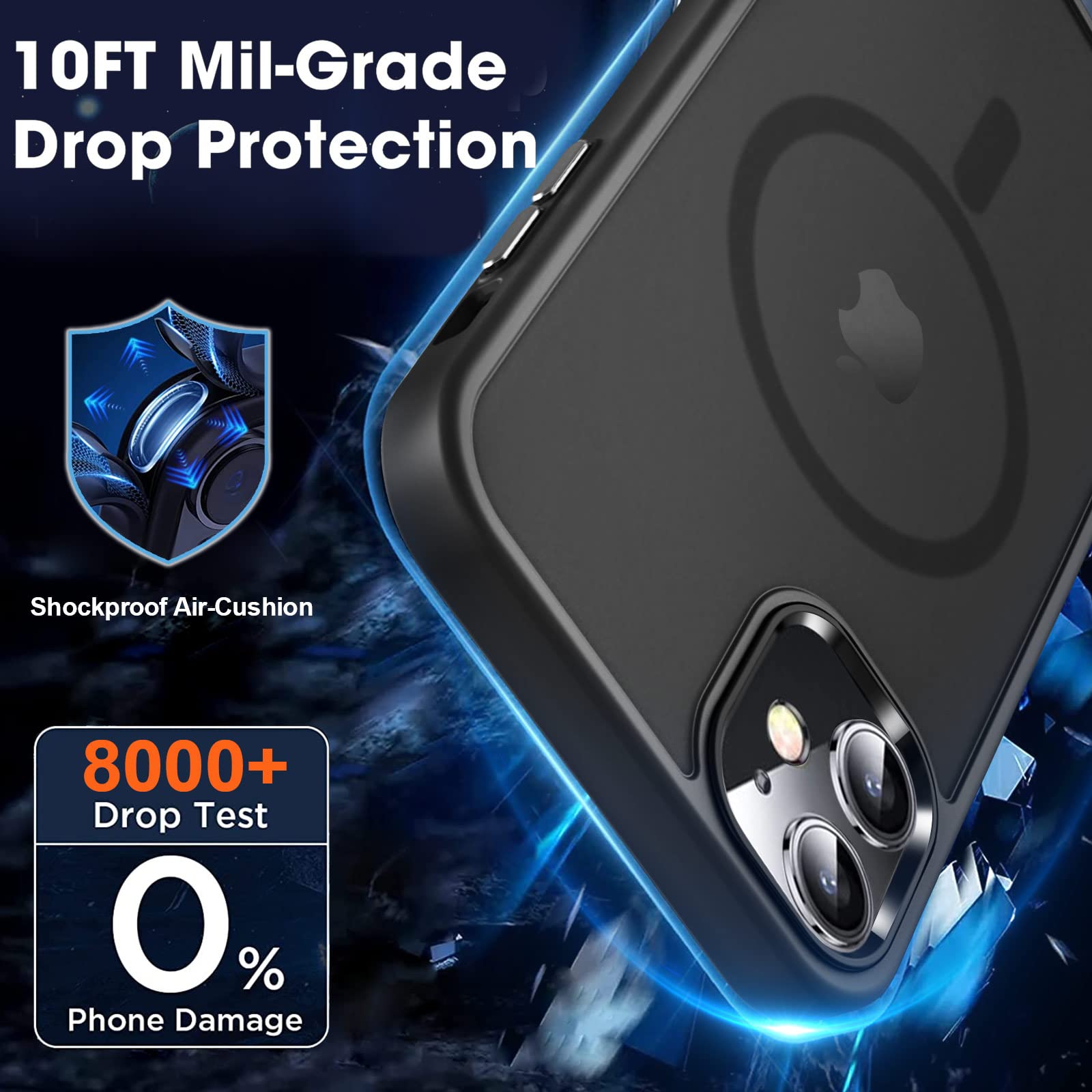 Mocca Strong Magnetic For Iphone 12 Case/Iphone 12 Pro Case, [Compatible With Magsafe][Mil Grade Drop Protection] Slim Shockproo