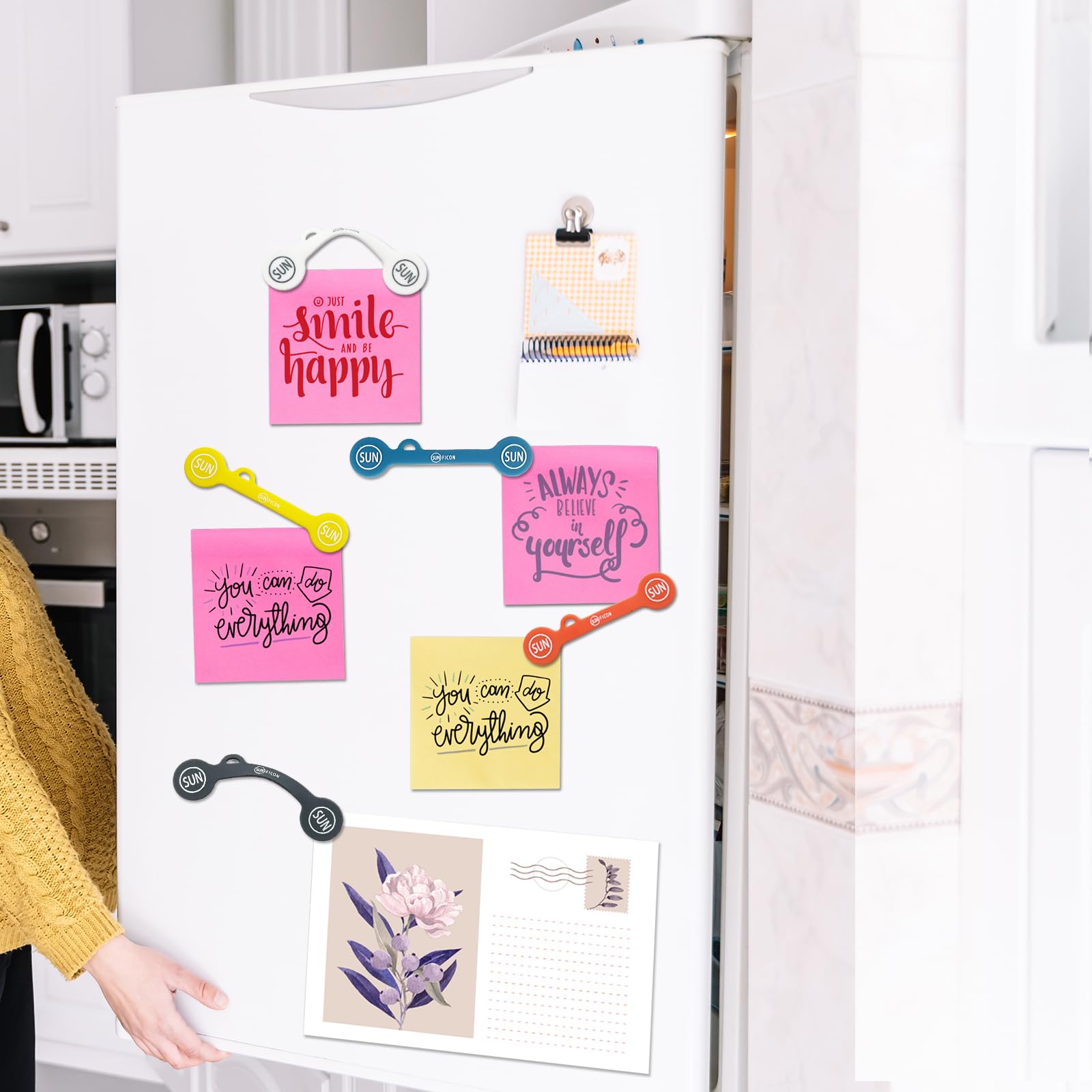 Sunficon 10 Pack Cable Clips Organizers Earbuds Cords Organizers Magnetic Twist Ties Bookmark Whiteboard Noticeboard Fridge Magn