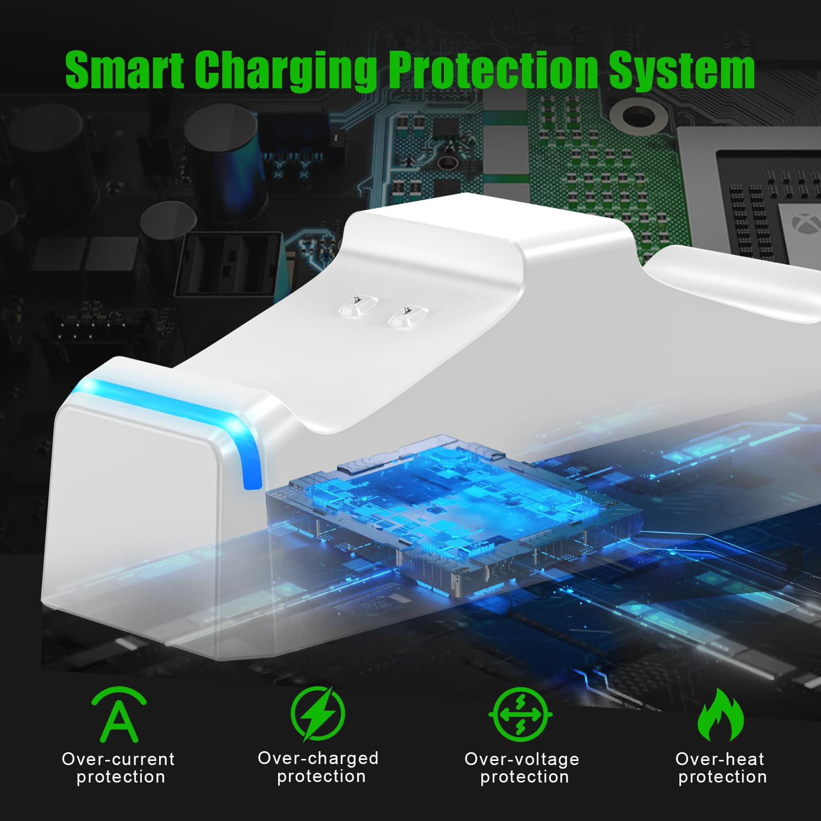 Kekucull Dual Dock Charging Station Compatible With Xbox Series X/S, Xbox One/One X/One S Controllers, Charger For Xbox Controll