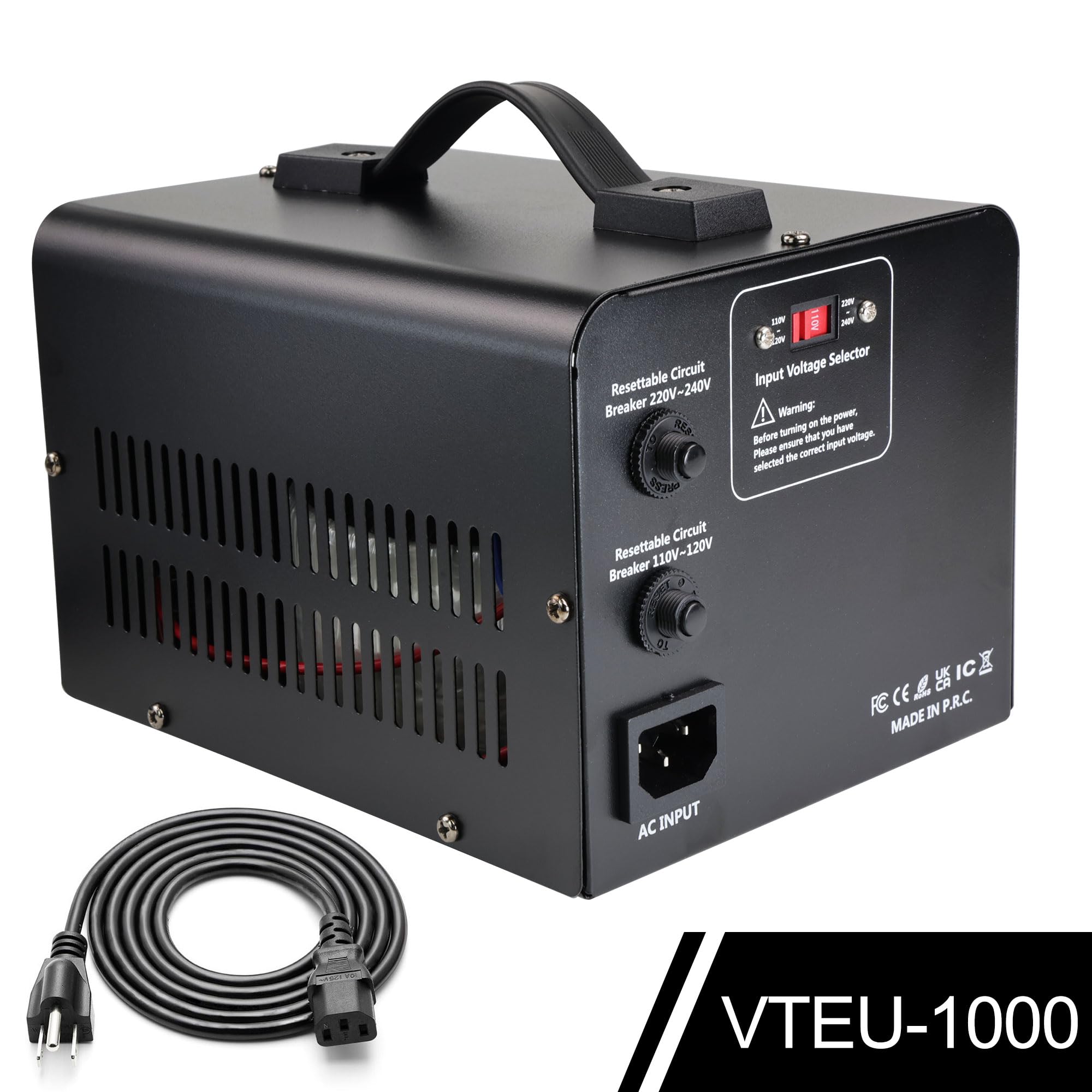 Yinleader 110V To 220V Eu Voltage Converter Transformer 1000W Step Up/Down Converter 110/120 Volt   220/230/240 Volt W/Us Power