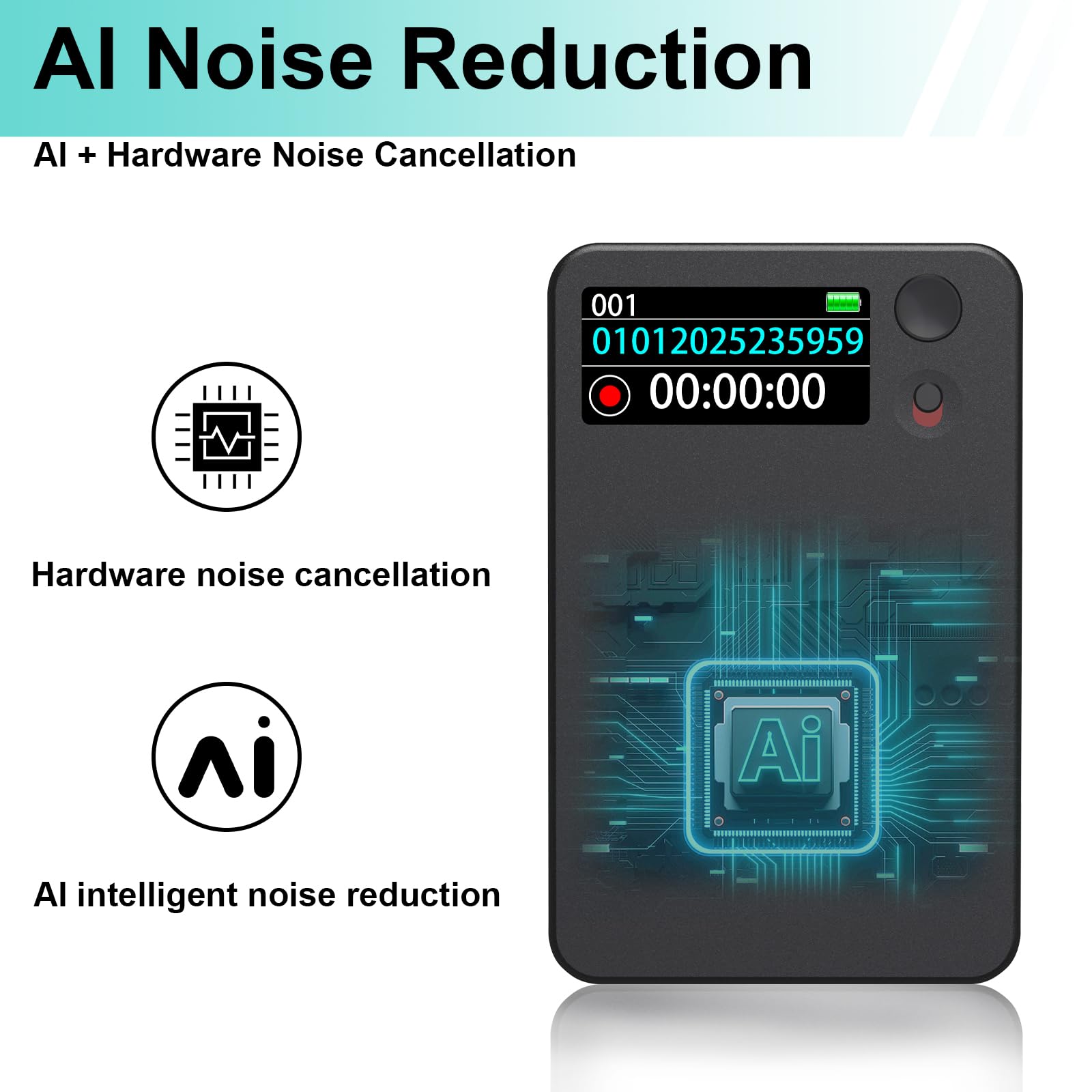 Ai Voice Recorder, Transcribe & Summarize By Chatgpt, Digital Recorder Device With Playback For Lectures, Meetings, Calls, Suppo