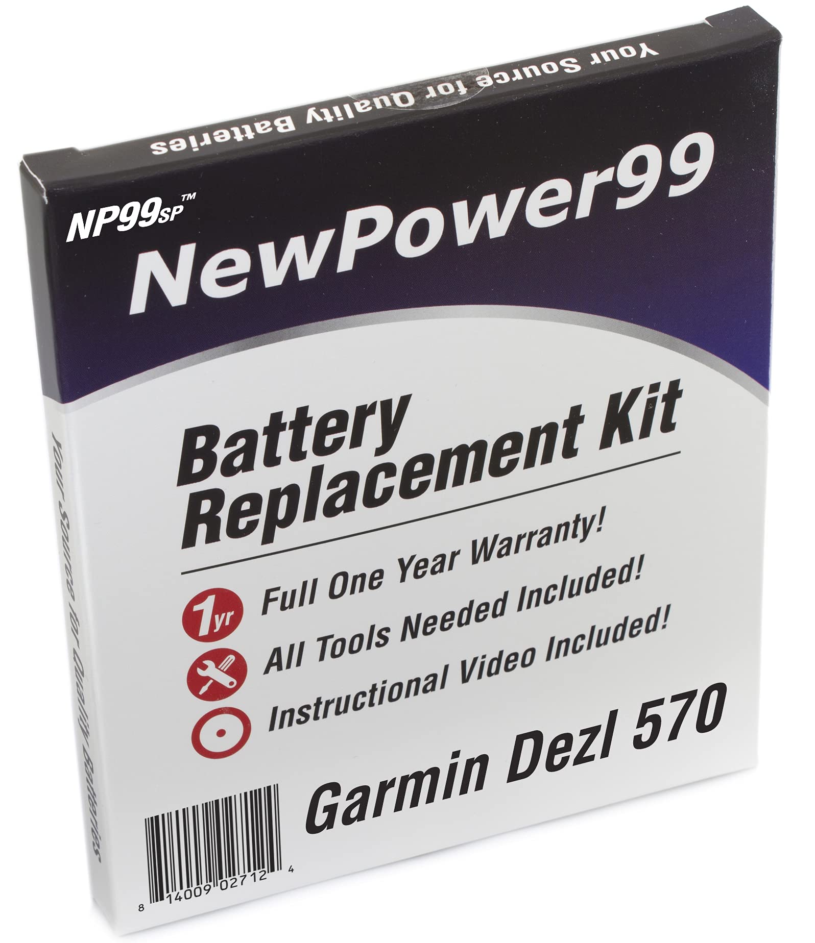 NP99sp NewPower99 Battery Replacement Kit for Garmin Dezl 570 and 570LMT with Tools, Video Instructions, Long Life Battery.