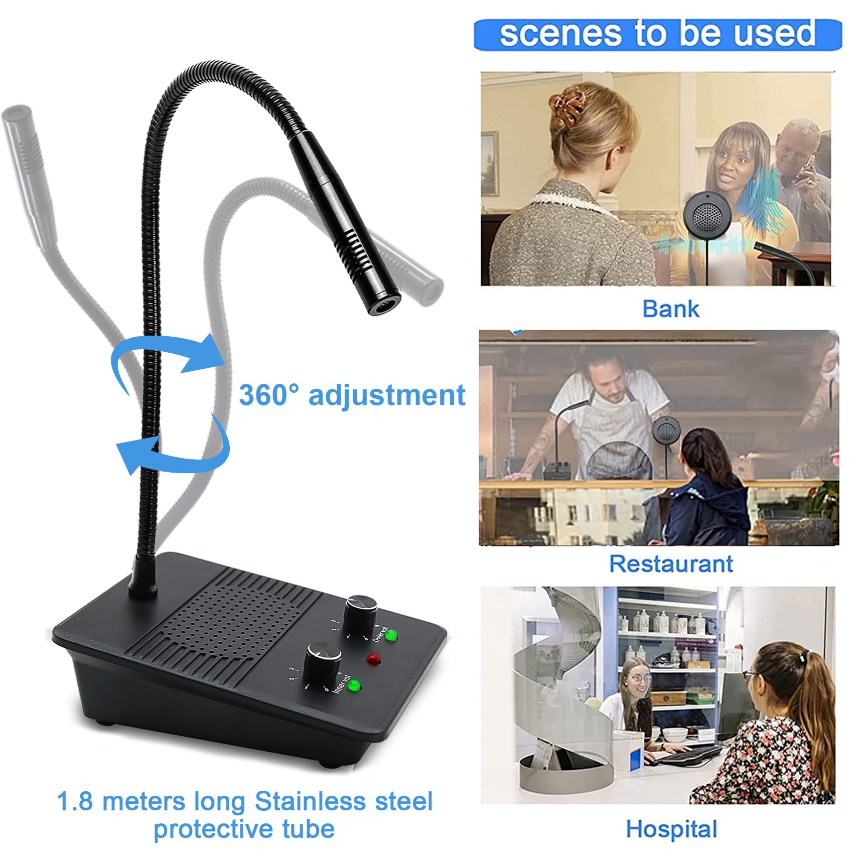 Chunhee Window Speaker Intercom System Anti Interference Dual Way Intercommunication Microphone And Speaker Bank Window Intercom