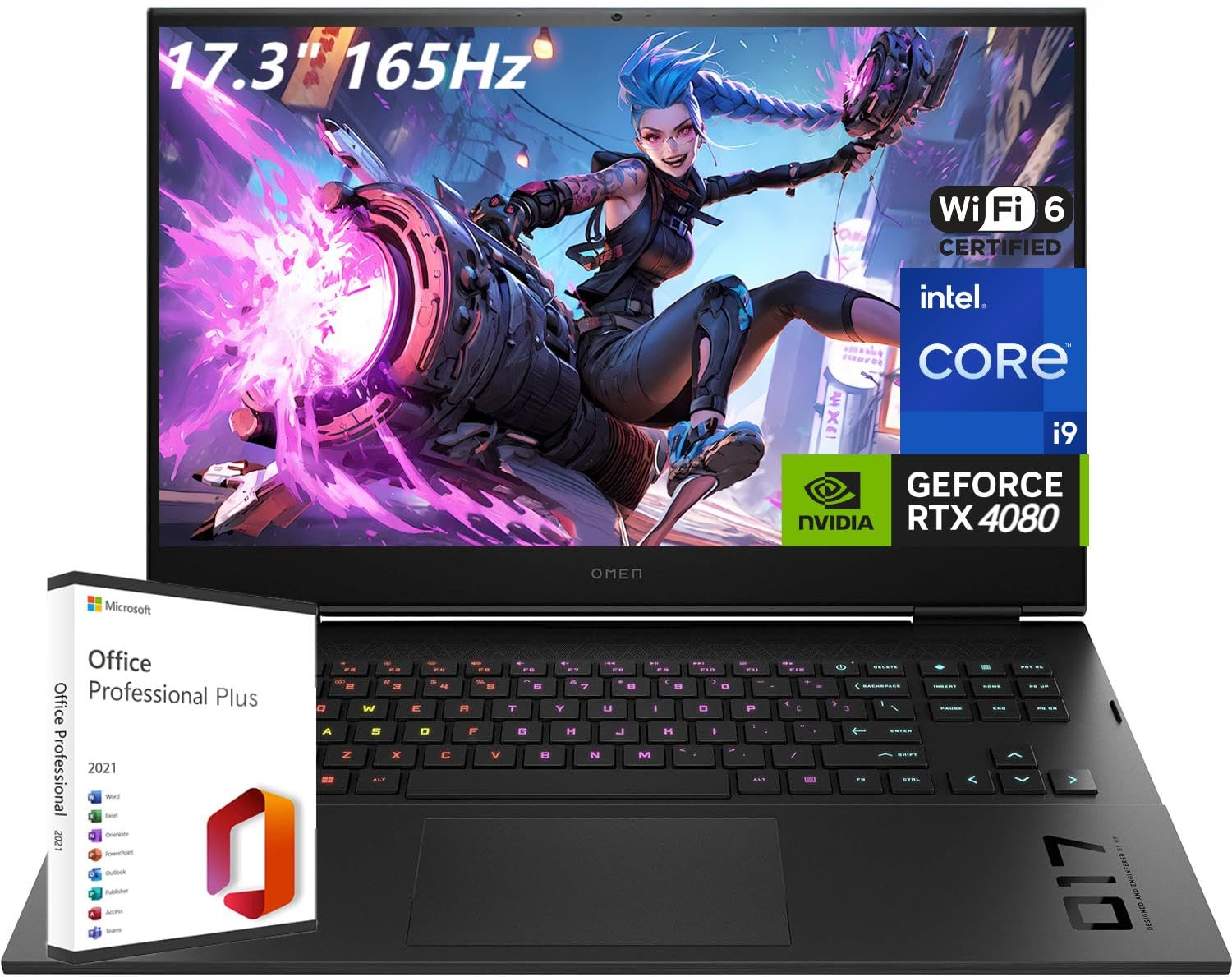 Hp Omen 17 High Performance I9 Gaming Laptop, Intel 24-Core I9-13900Hx Cpu, 32Gb Ddr5, 1Tb Ssd, Geforce Rtx 4080, 17.3'' Qhd 165
