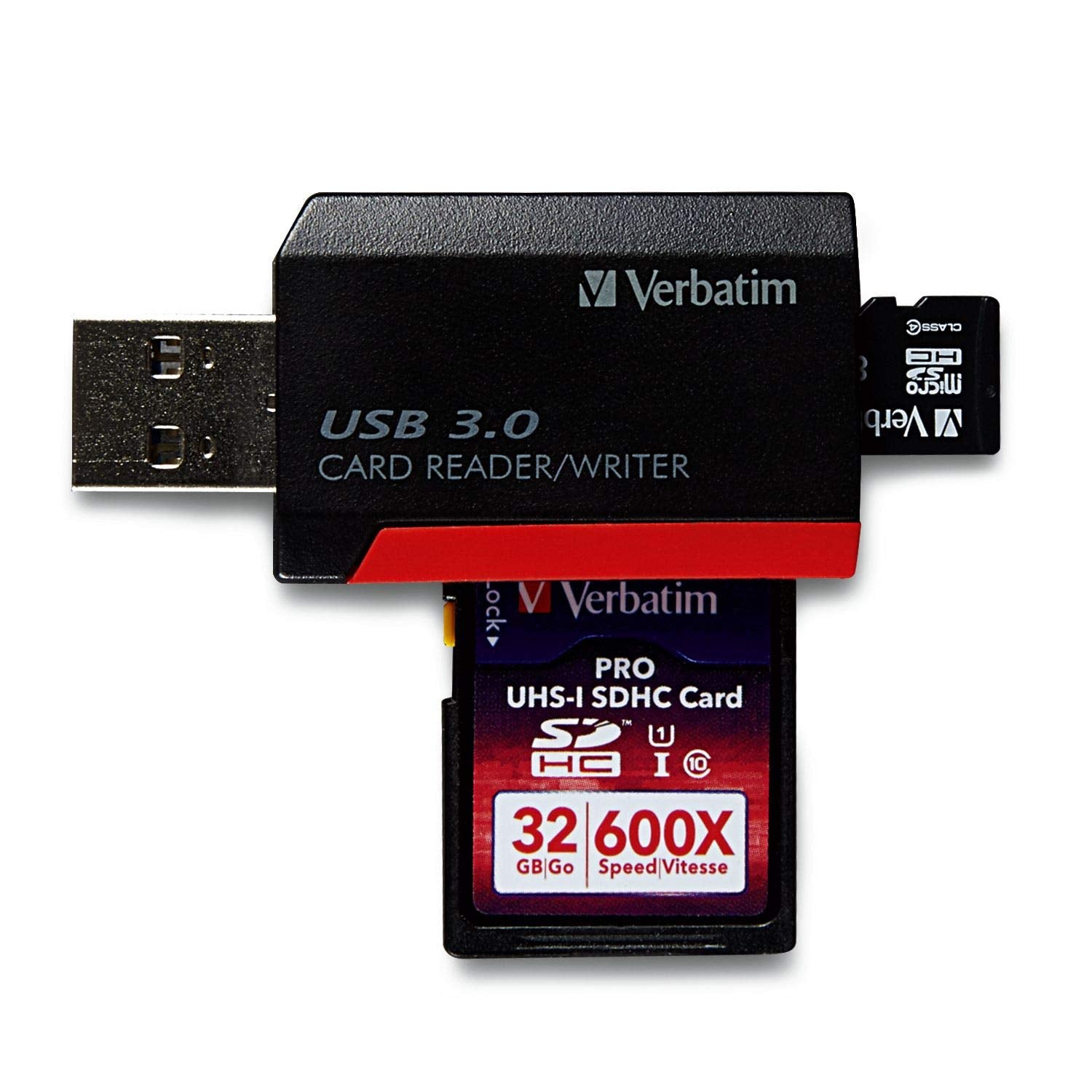 Verbatim Pocket Card Reader, Usb 3.0 - Black
