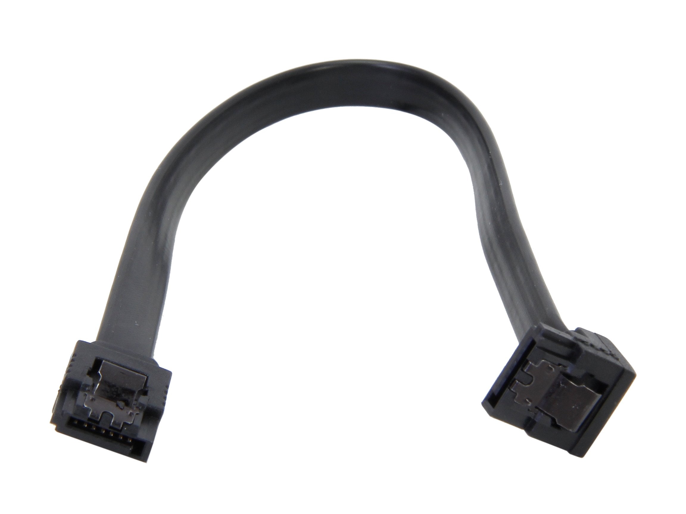 Nippon Labs Sata3L0.8Ft 90/180Sl 10 Inch Sata Cable With Locking Latch, Sliver