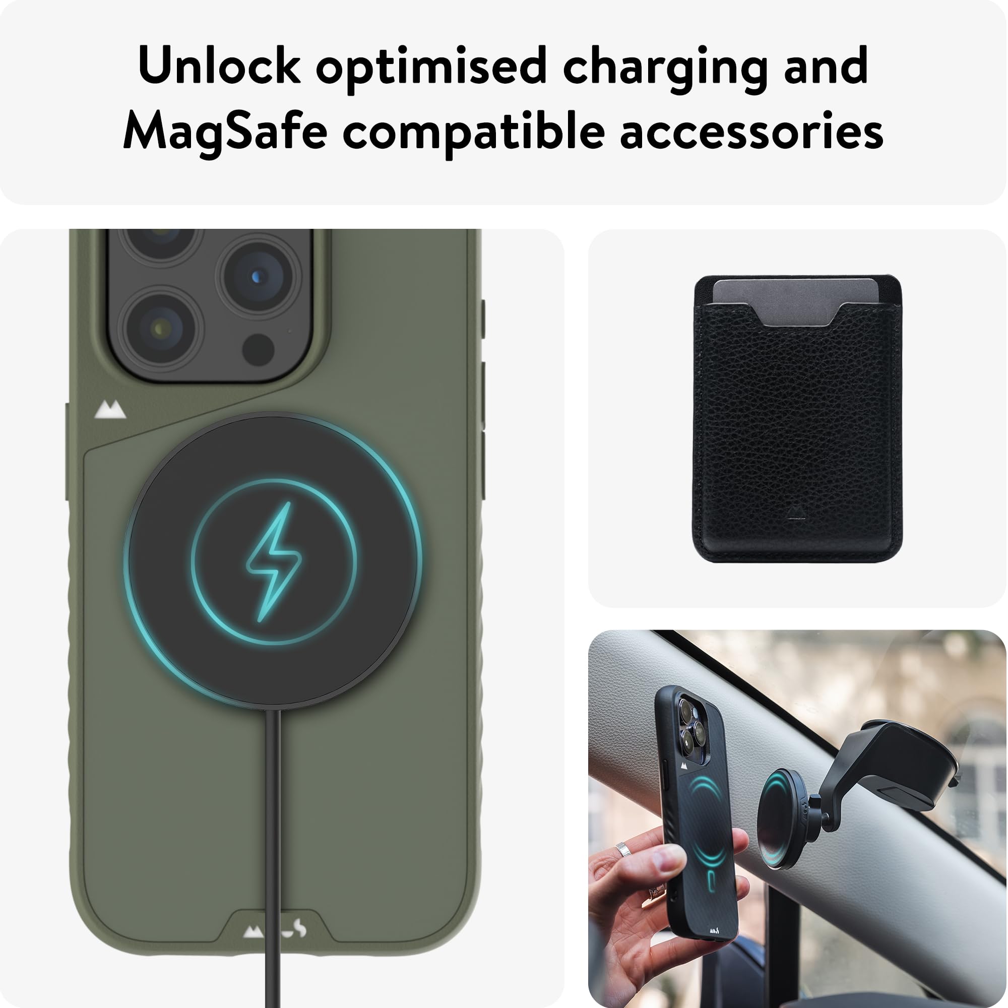 Mous Case For Iphone 15 Pro Max Magsafe Compatible   Limitless 5.0   Green Fabric   Protective Iphone 15 Pro Max Case   Shockpro