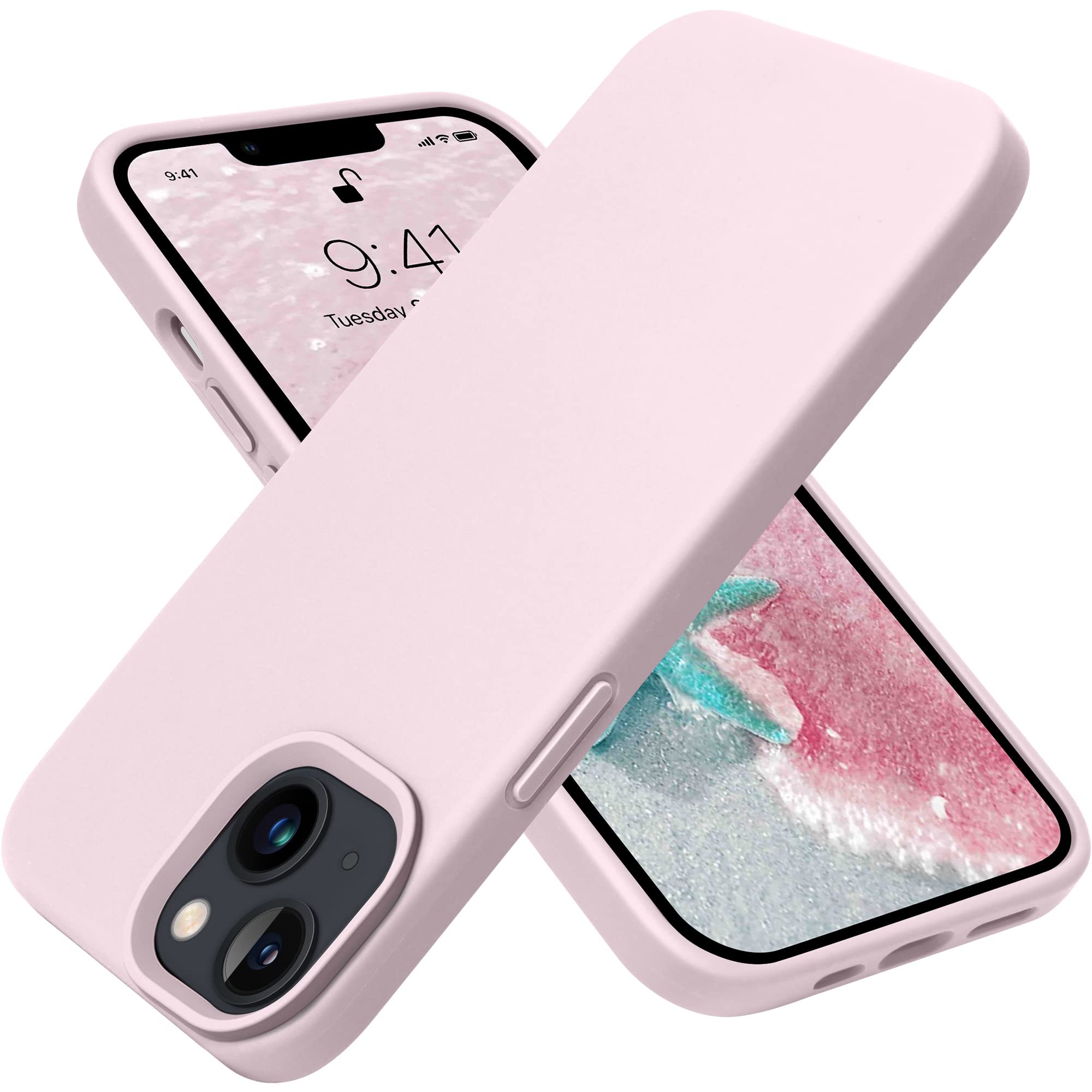 Otofly Designed For Iphone 13 Case, Silicone Shockproof Slim Thin Phone Case For Iphone 13 6.1 Inch Ice Pink