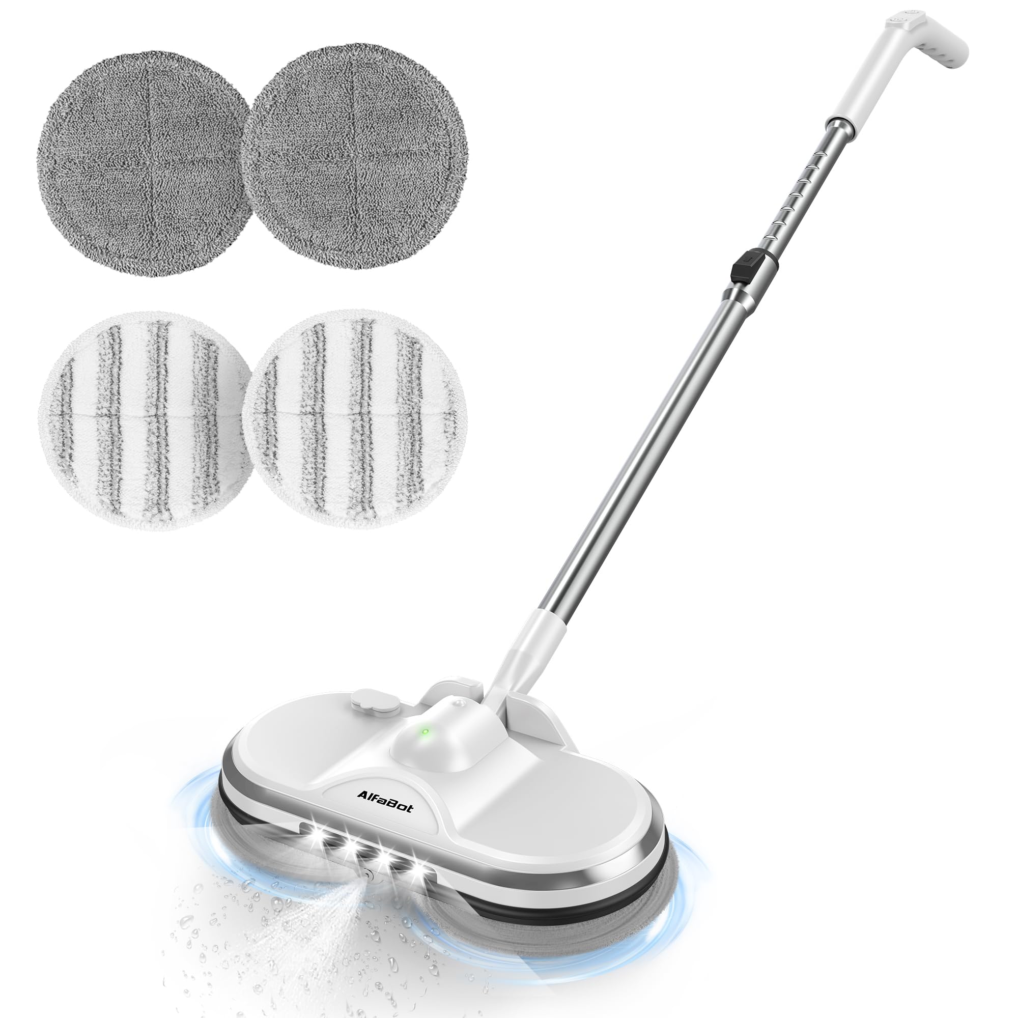 Cordless Electric Mop, WS24 Cordless Spin Mop for Floor Cleaning, Lightweight & Rechargeable Floor Cleaner with Water Sprayer, 