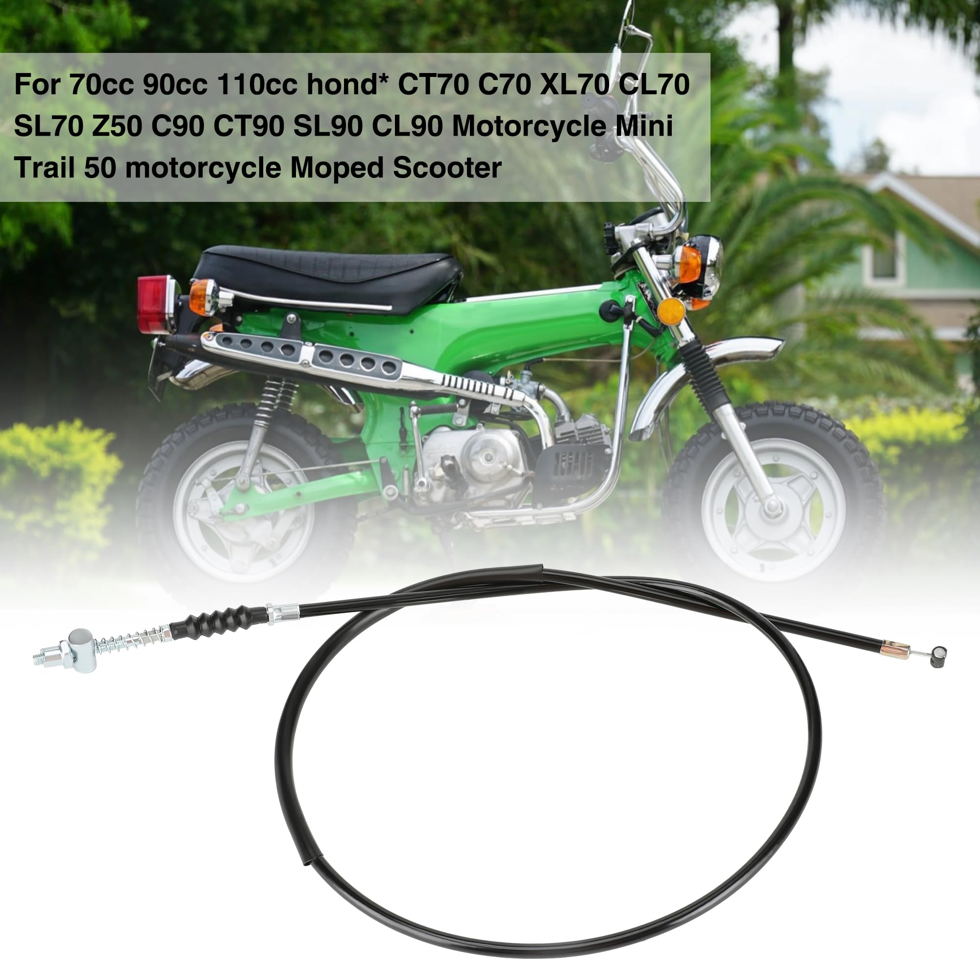 Grehua 47 Inch Front Drum Brake Cable Line Motorcycle Black For 70Cc 90Cc 110Cc Ct70 C70 Xl70 Cl70 Sl70 Z50 C90 Ct90 Sl90 Cl90 M