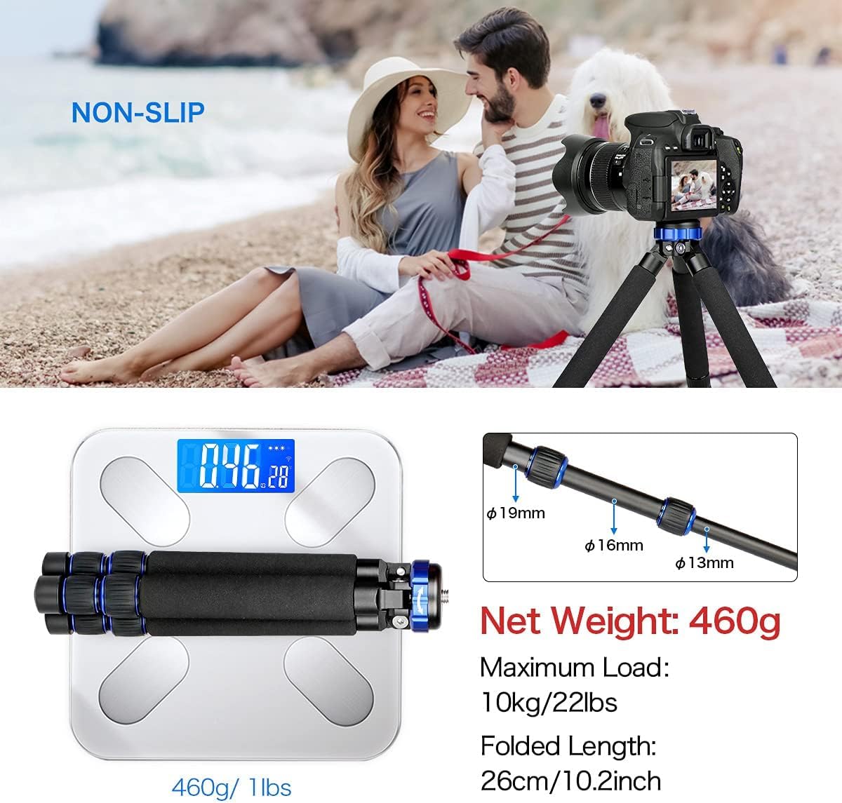 Koolehaoda Camera Mini Tripod, Lightweight Aluminum Alloy Desktop Tabletop Tripod Stand With 1/4 And 3/8 Screw Mount For Dslr Cameras,Video Recorder,Cell Phone   (Mt 03)