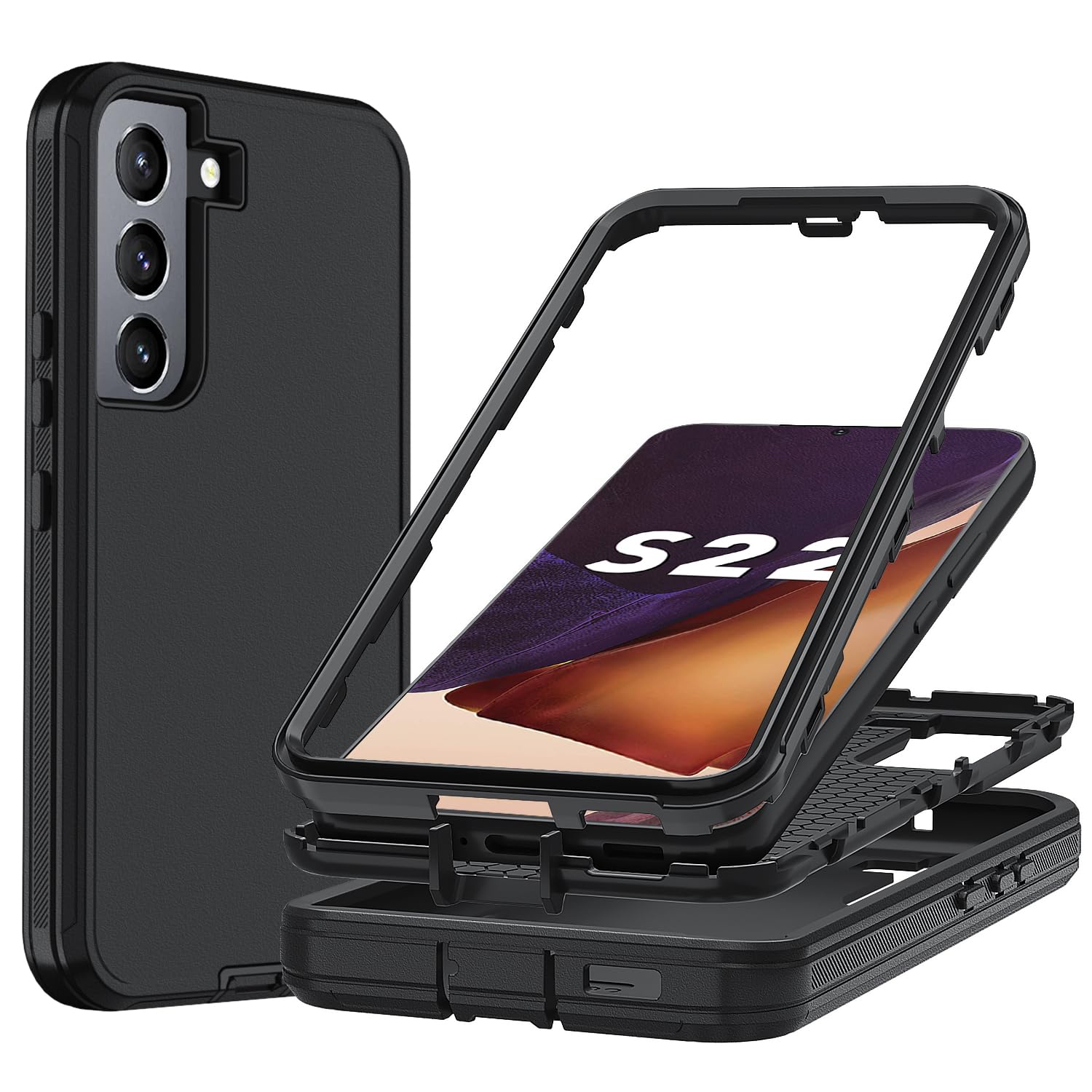 Ylzhe for Samsung Galaxy S22 5G Case,Samsung S22 Phone Case Grade Drop Protection,Shockproof & Dropproof 3-Layer Cover [no Scree