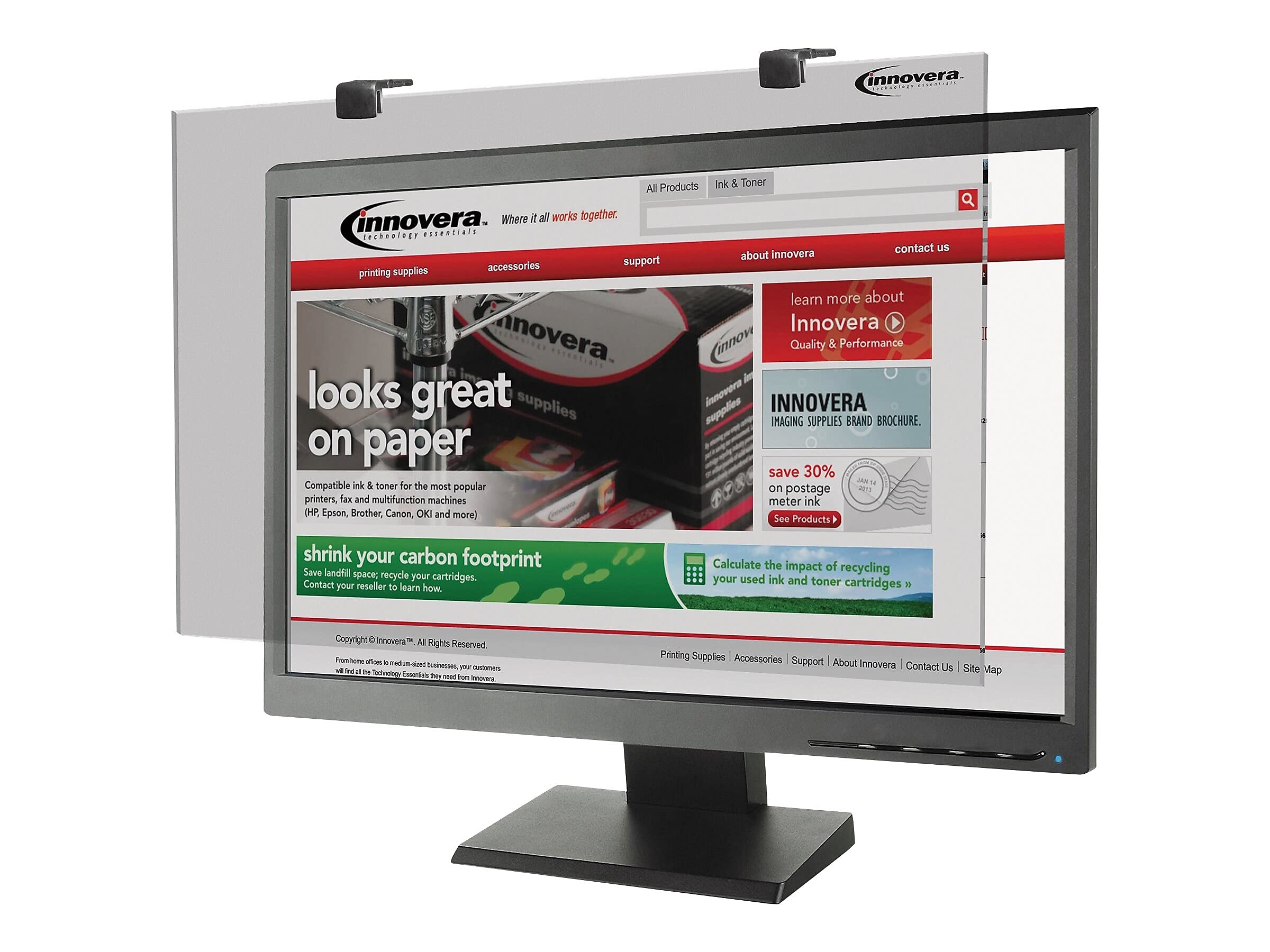 Innovera Ivr46405 Protective Antiglare Lcd Monitor Filter For 22 In. Flat Panel Monitor