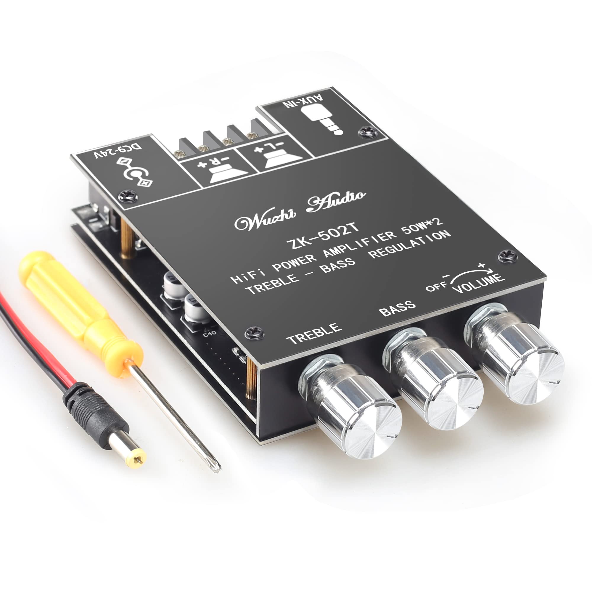 Damgoo Zk 502T Bluetooth Amplifier Board With Treble And Bass Control, Tpa3116D2 50W X 2, Dc:9 24V, Bluetooth 5.0 Amp Board For 