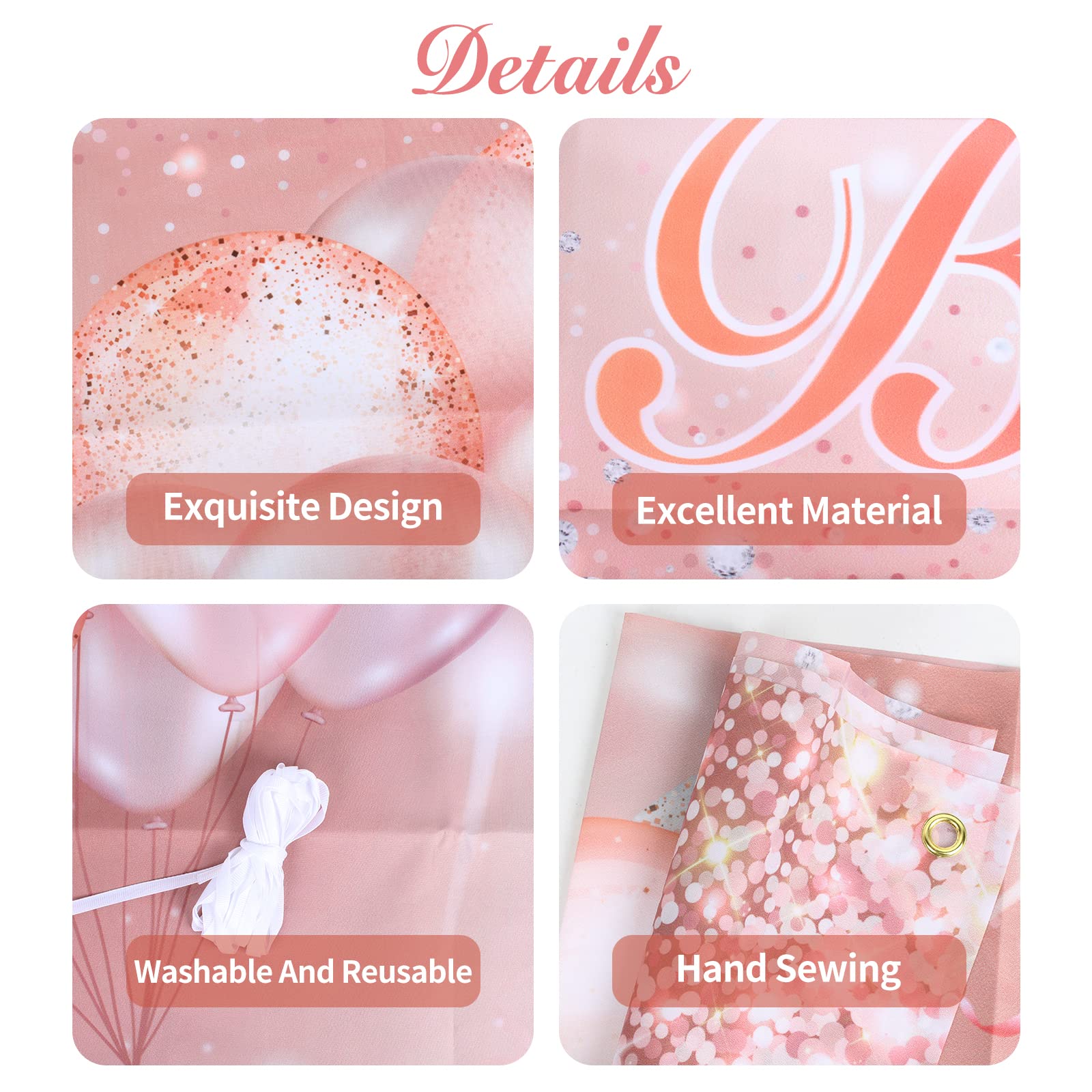 Happy 24Th Birthday Banner Backdrop   24 Birthday Party Decorations Supplies For Women Or Men   Rose Gold 4 X 6Ft