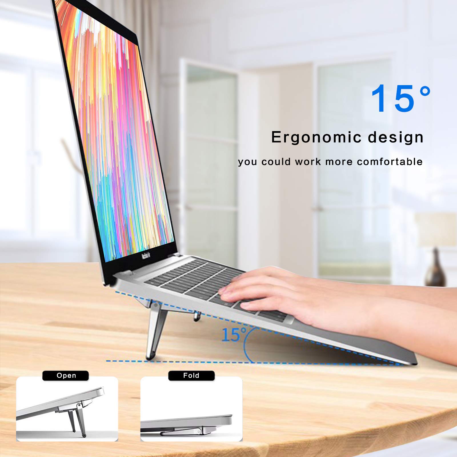 Laptop Stand Portable,Zinc Alloy Laptop Mini Stand,Laptop Riser Invisible,Ergonomic Laptop Stand Cooling Suitable For 12 20 Inch