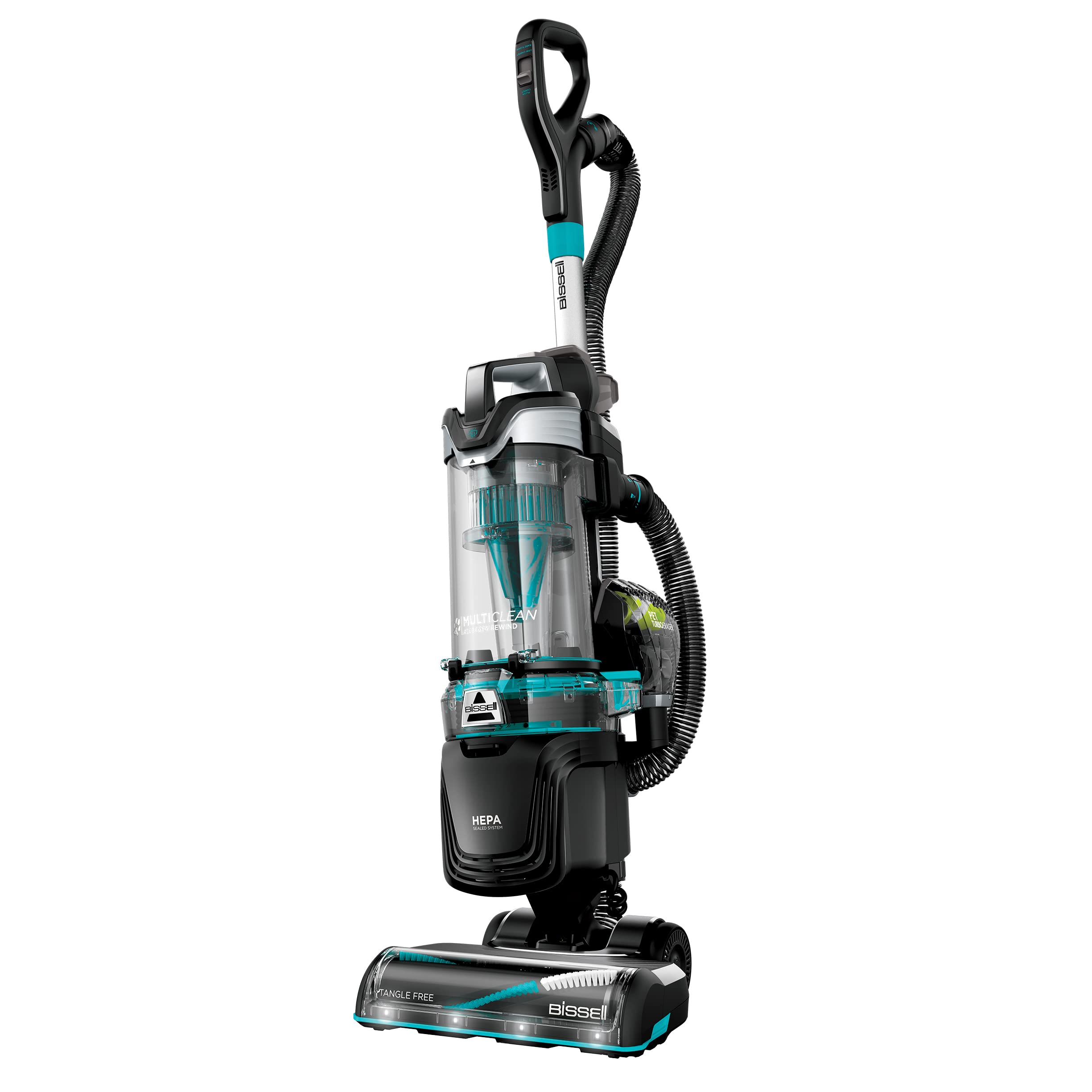 Bissell MultiClean Allergen Rewind Pet Vacuum with HEPA Filter Sealed System, Automatic Cord Rewind, Tangle-Free Brush Roll, & L