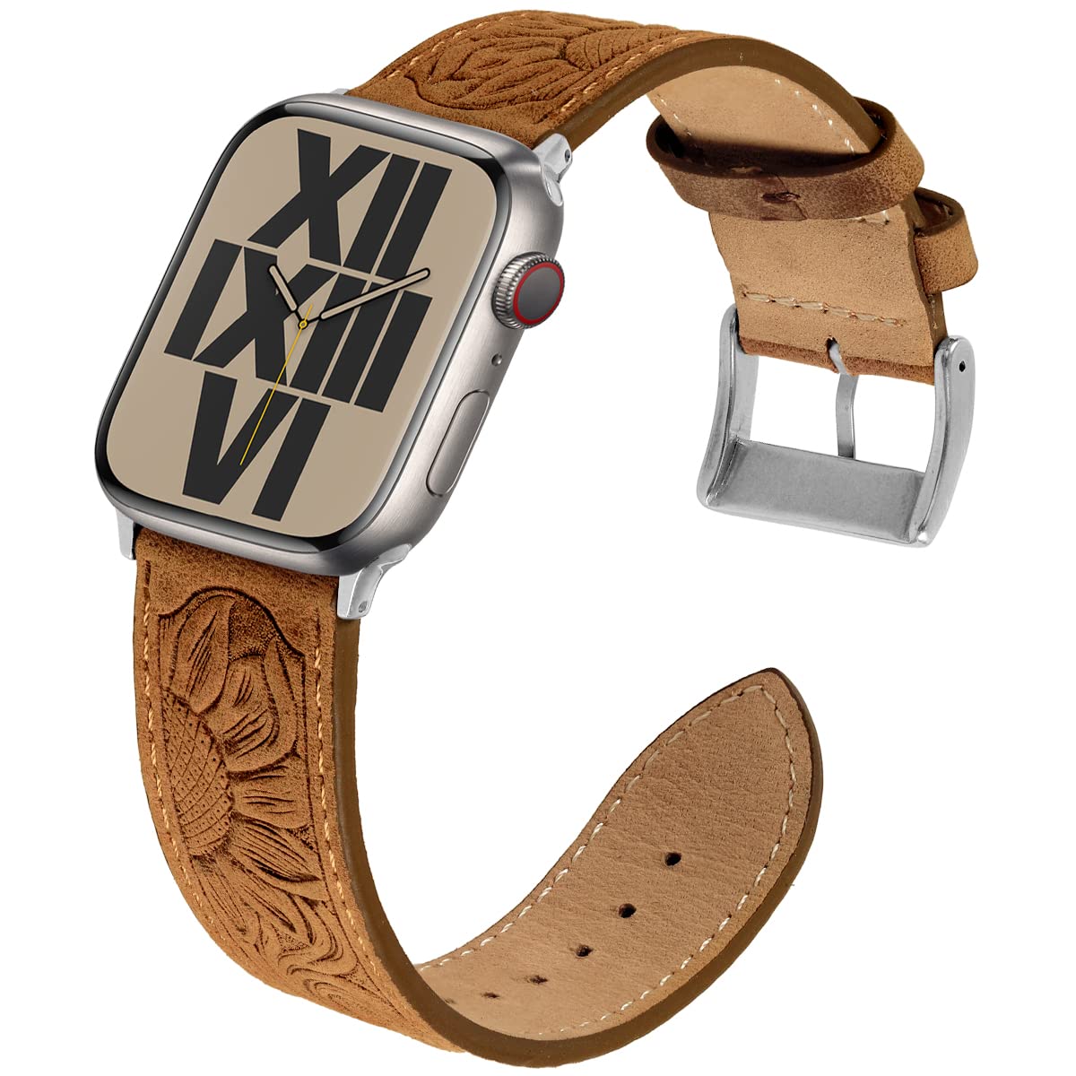 Deeplus For Apple Watch Band 41 Mm / 40 Mm / 38 Mm Series 8/7/Se/6/5/4/3/2/1,Sunflower Tooled Leather Cowboy Replacement Western