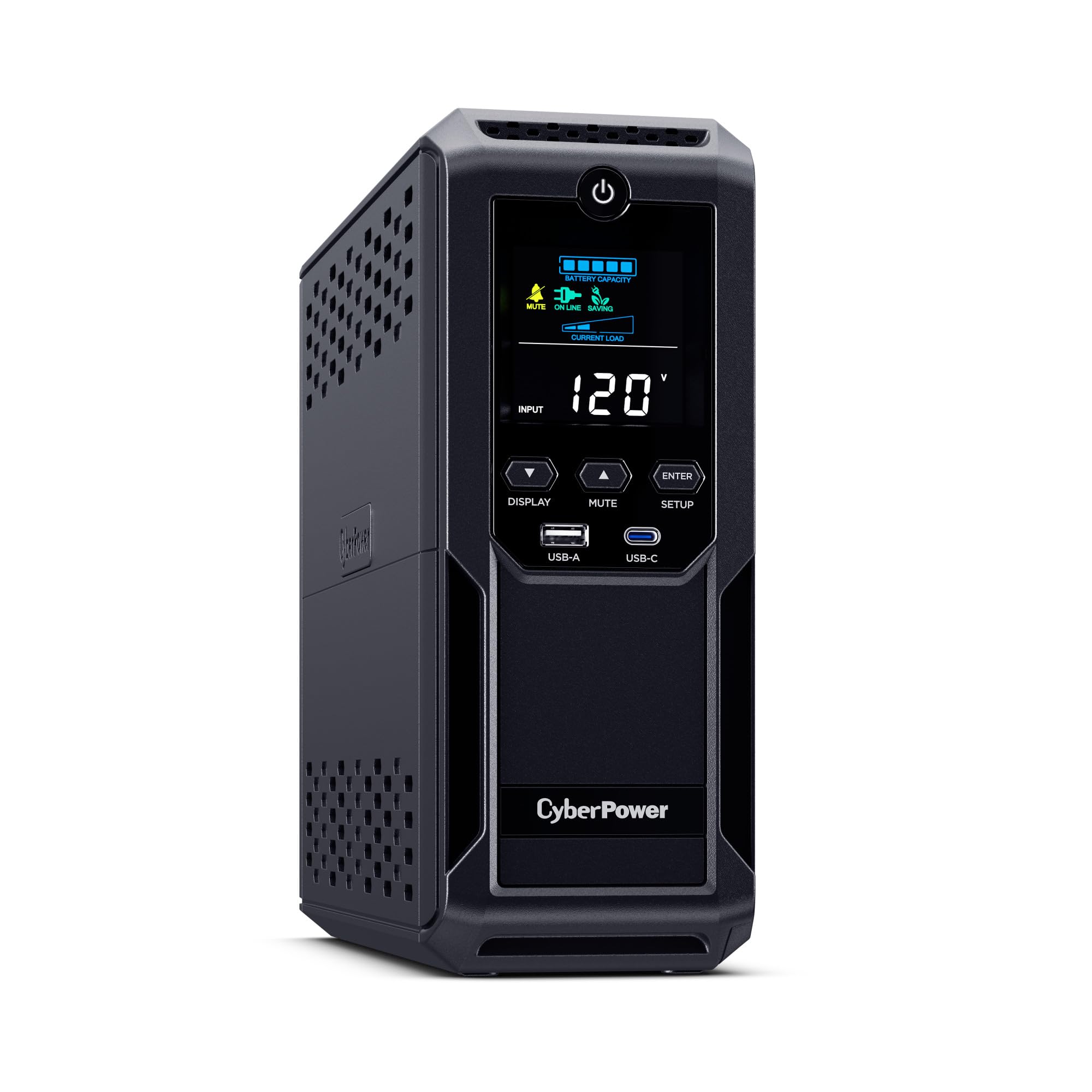 Cyberpower Brg1500Avrlcd2 Intelligent Lcd Ups Battery Backup And Surge Protector, 1500Va/900W, 12 Outlets 2 Usb Ports, Avr, Mini