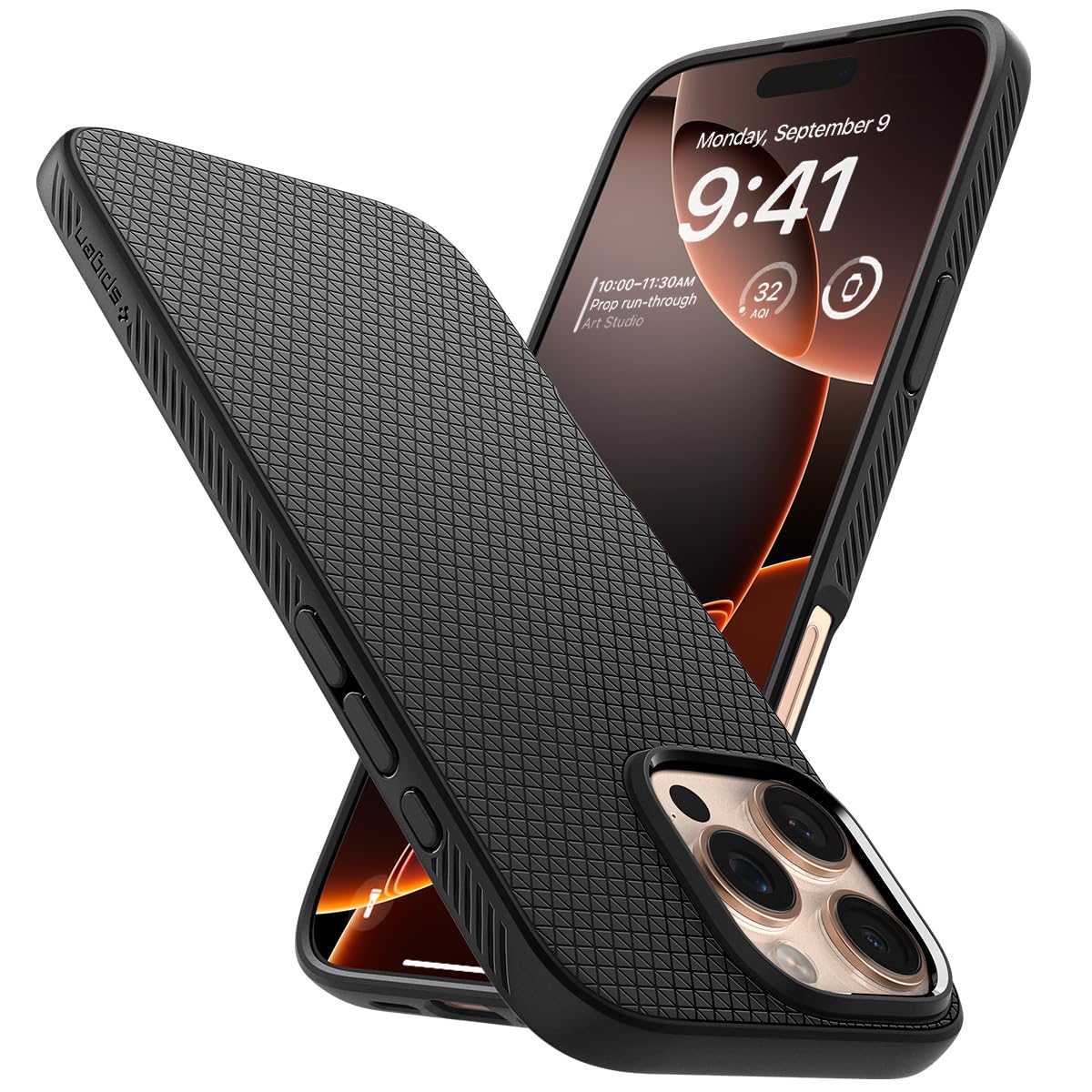 Spigen Liquid Air Designed For Iphone 16 Pro Max Case [Not Compatible With Magsafe], [Military Grade Protection]   Matte Black