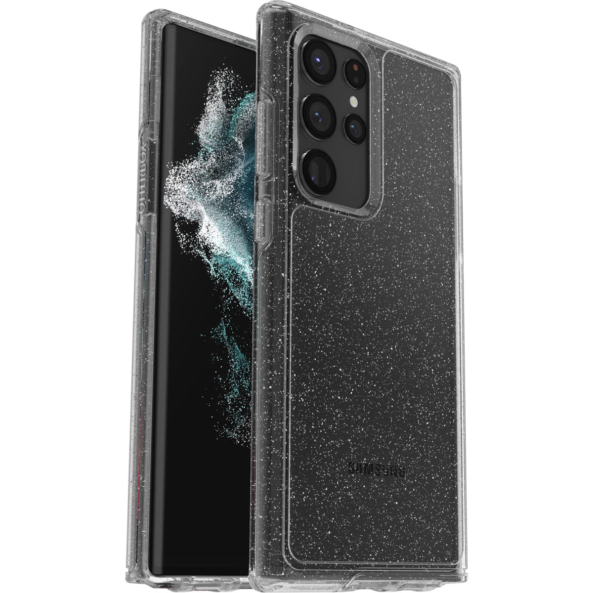 Otterbox Galaxy S22 Ultra Symmetry Series Case - Stardust (Silver Flake), Ultra-Sleek, Wireless Charging Compatible, Raised Edge