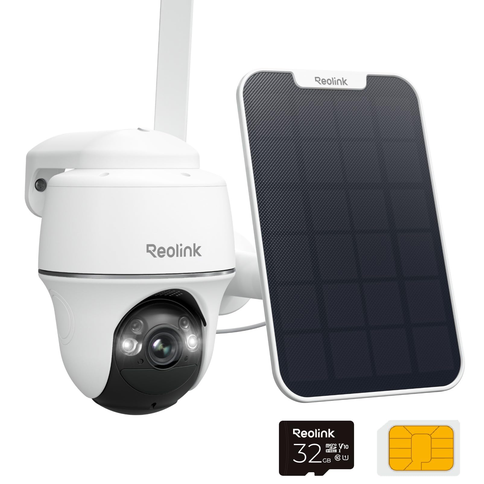 REOLINK 5MP 4G LTE Cellular Security Camera Outdoor, 360 Pan-Tilt, Sim+32GB SD Card Included, Wireless Solar Powered, Color Nigh