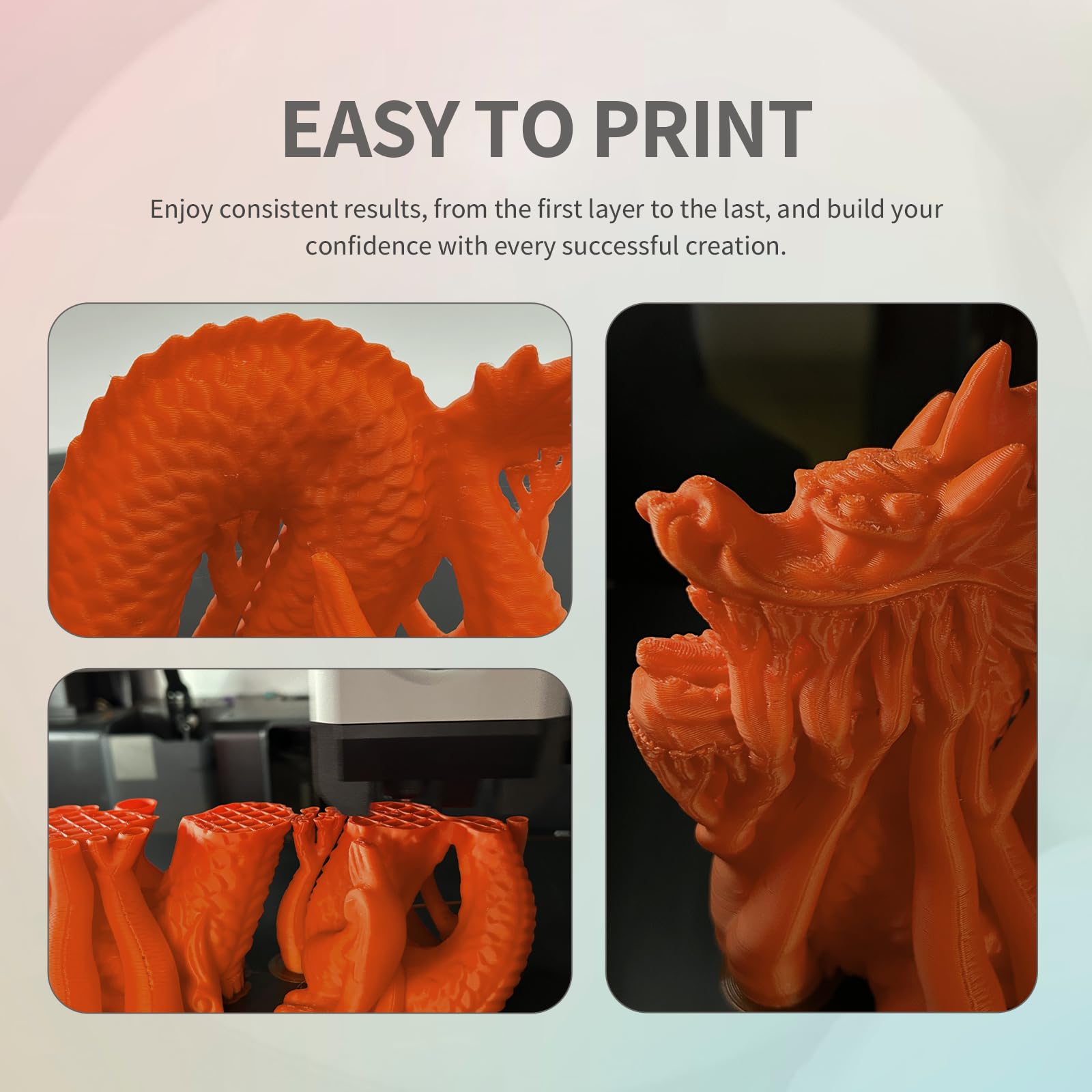 Overture Easy Pla 1.75Mm 3D Printer Filament, 6Kg Pla Cardboard Spool (13.2Lbs), Dimensional Accuracy +/- 0.02Mm, Fit Most Fdm P