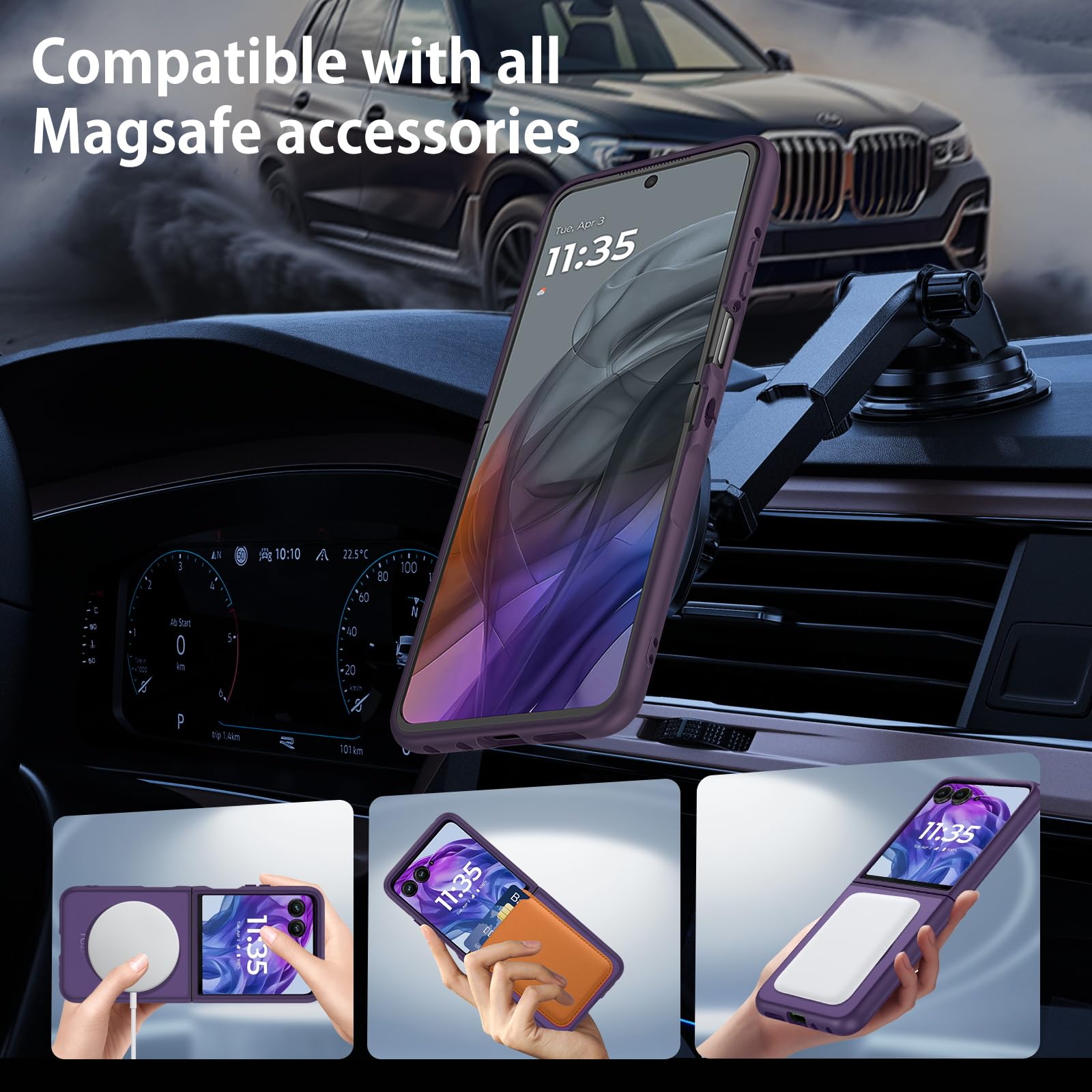 Duedue For Motorola Razr Plus 2025/2024 Case, Moto Razr 50 Ultra 5G Case Magnetic, Protective Cover Shockproof Phone Case For Mo