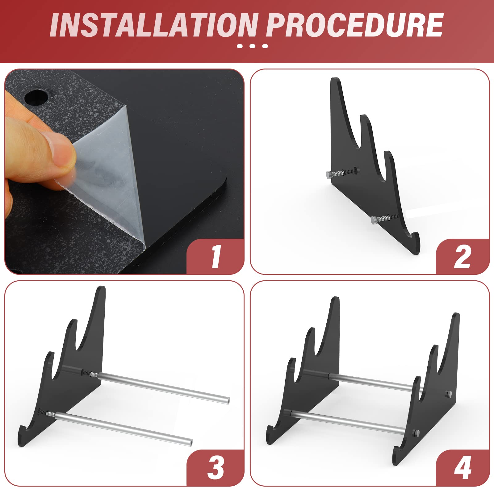 Yimagujrx Runjrx Keyboard Stands 2 Tier, Mechanical Keyboard Acrylic Display Stand, Black Acrylic Keyboard Stand, Holder Stand F
