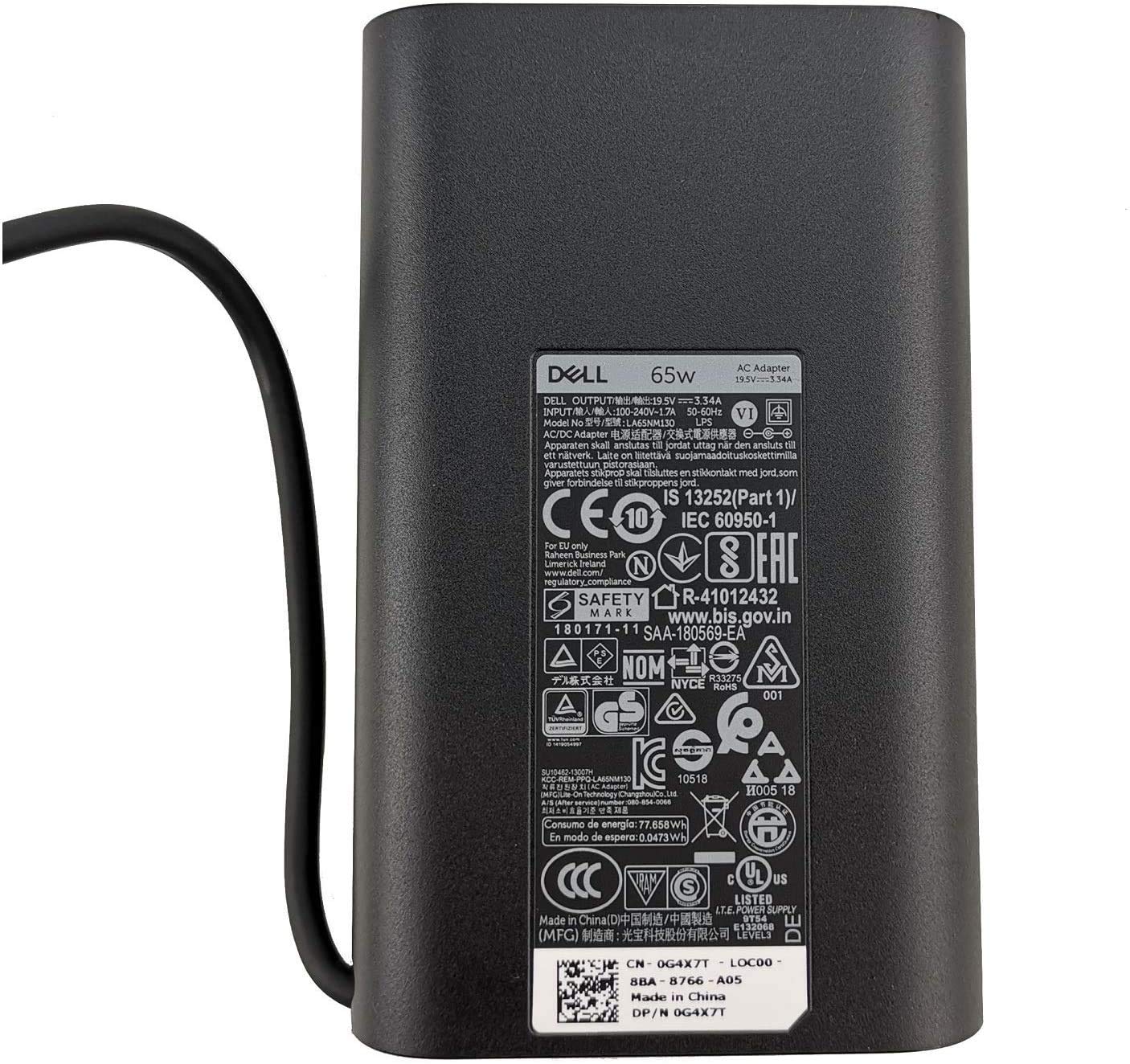 Genuine Original Dell 65W 19.5V 3.34A Ac Power Supply Adapter Charger With Cable