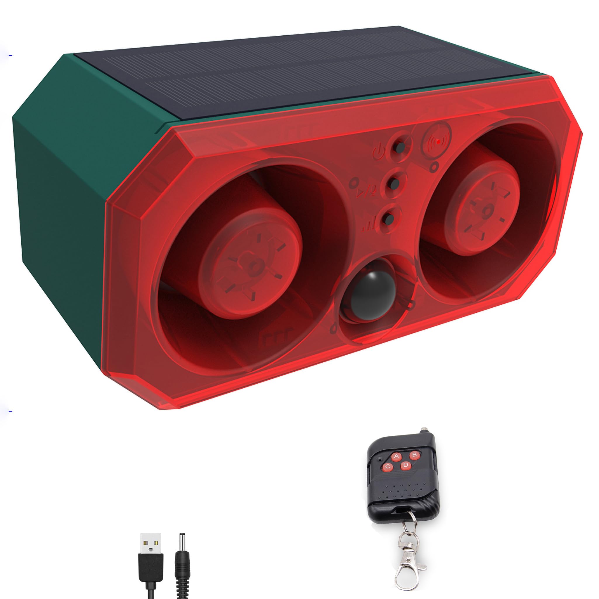 Solar Outdoor Motion Sensor Alarm: Comboss Barking Dog Motion Sensor,Motion Sensor Dog Barking Sound With 2*130Db Noise Maker & 