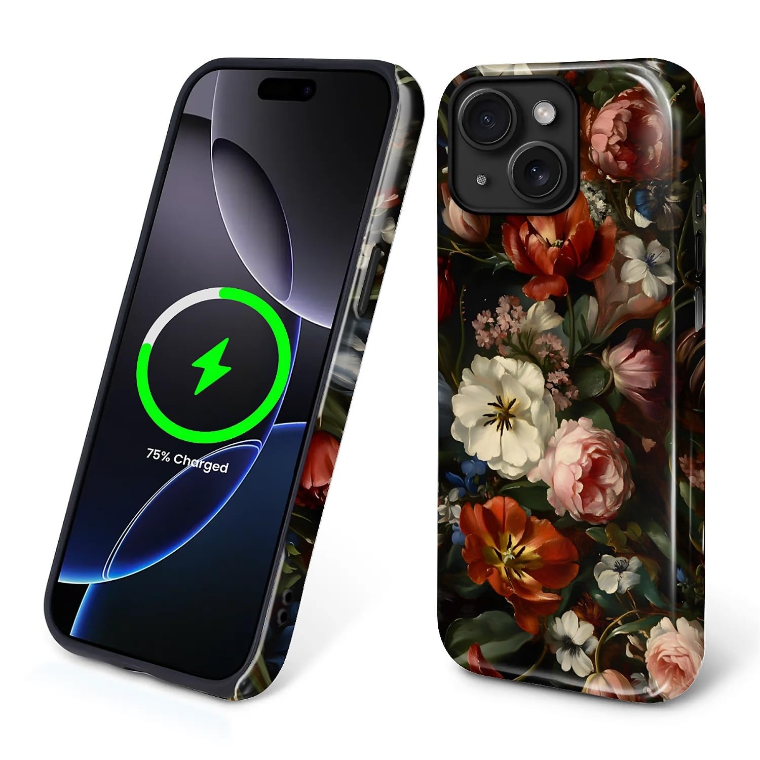 Flivro Magnetic Case for iPhone 14 iPhone 13, Compatible with Magsafe PC Hard Shell & Silicone Inner Bumper Anti-Scratch Full-Bo