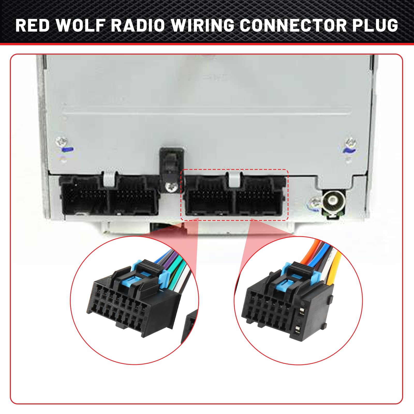 Red Wolf Factory Stock Oe Radio Stereo Wire Harness Adapter Replace Compatible With Gm Gmc Chevrolet Pontiac Buick 2006 2017 Original Male Plug Not For Add Aftermarket Radio