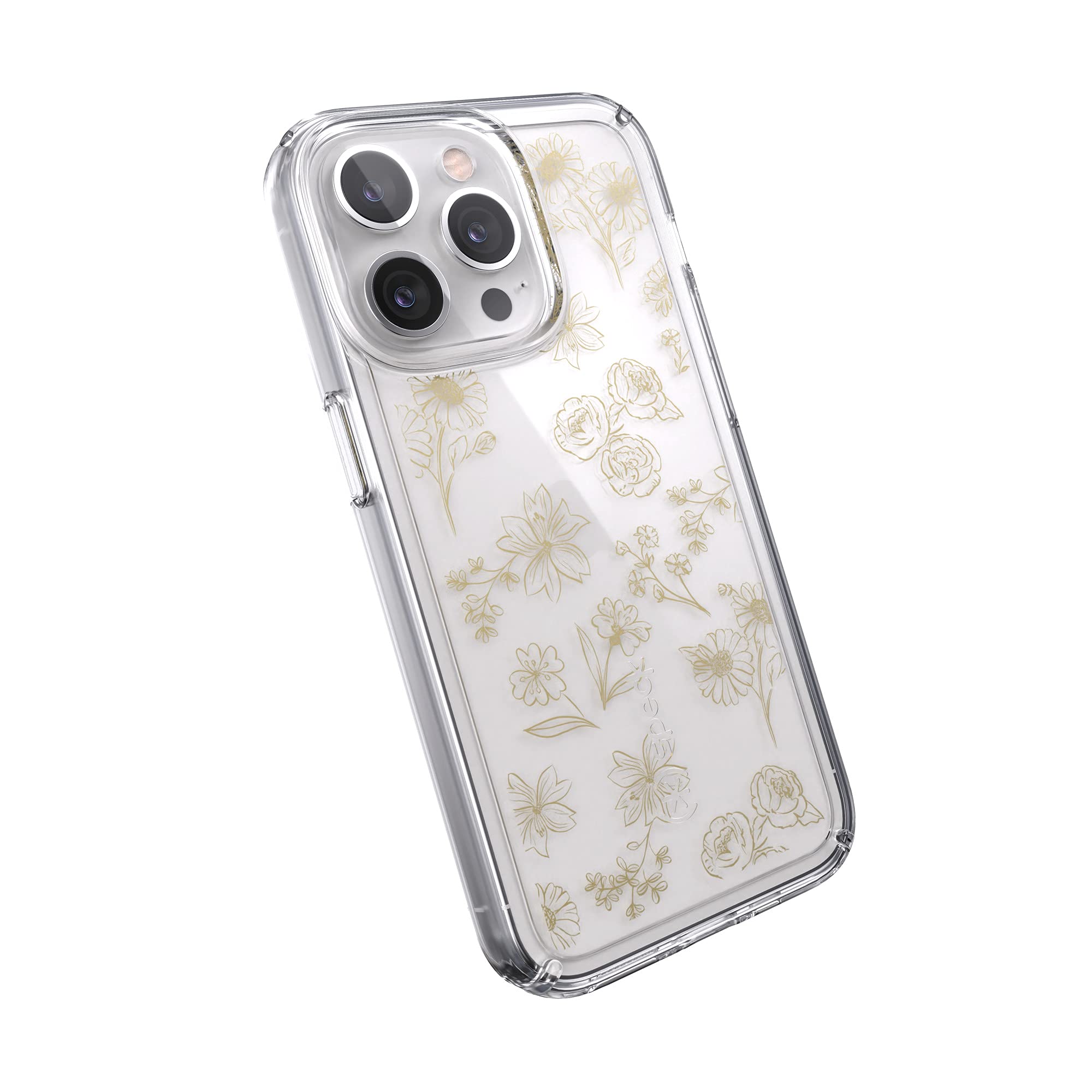 Speck MagSafe Case for iPhone 13 Pro - Drop & Camera Protection, Clear Phone Case, Wireless Charging Compatible - Golden Fall/Cl