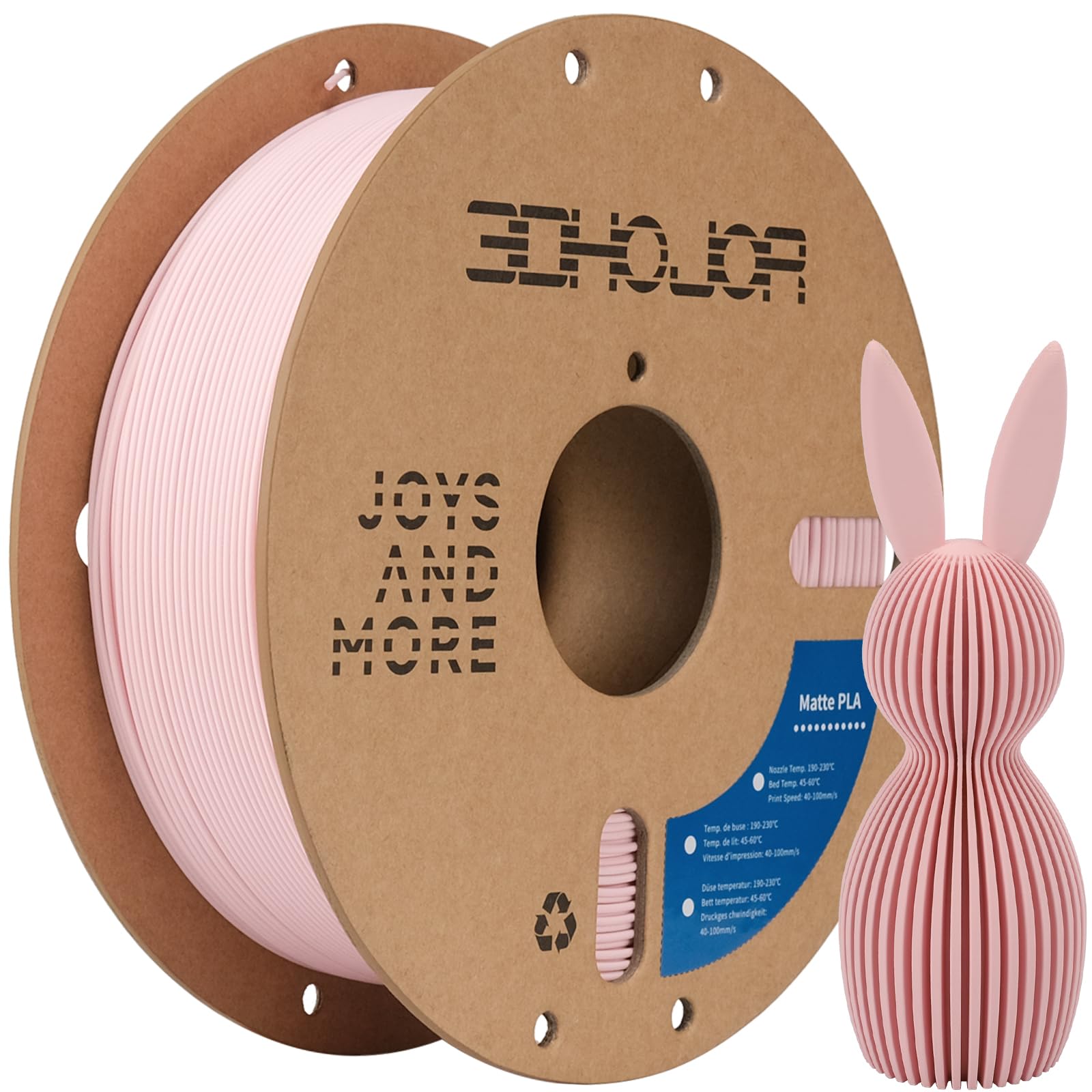 3DHoJor Matte PLA Filament 1.75mm, Upgrade 1kg Cardboard Spool PLA Filament 1.75 PLA 3D Printing Filament, Print with Most 3D Pr