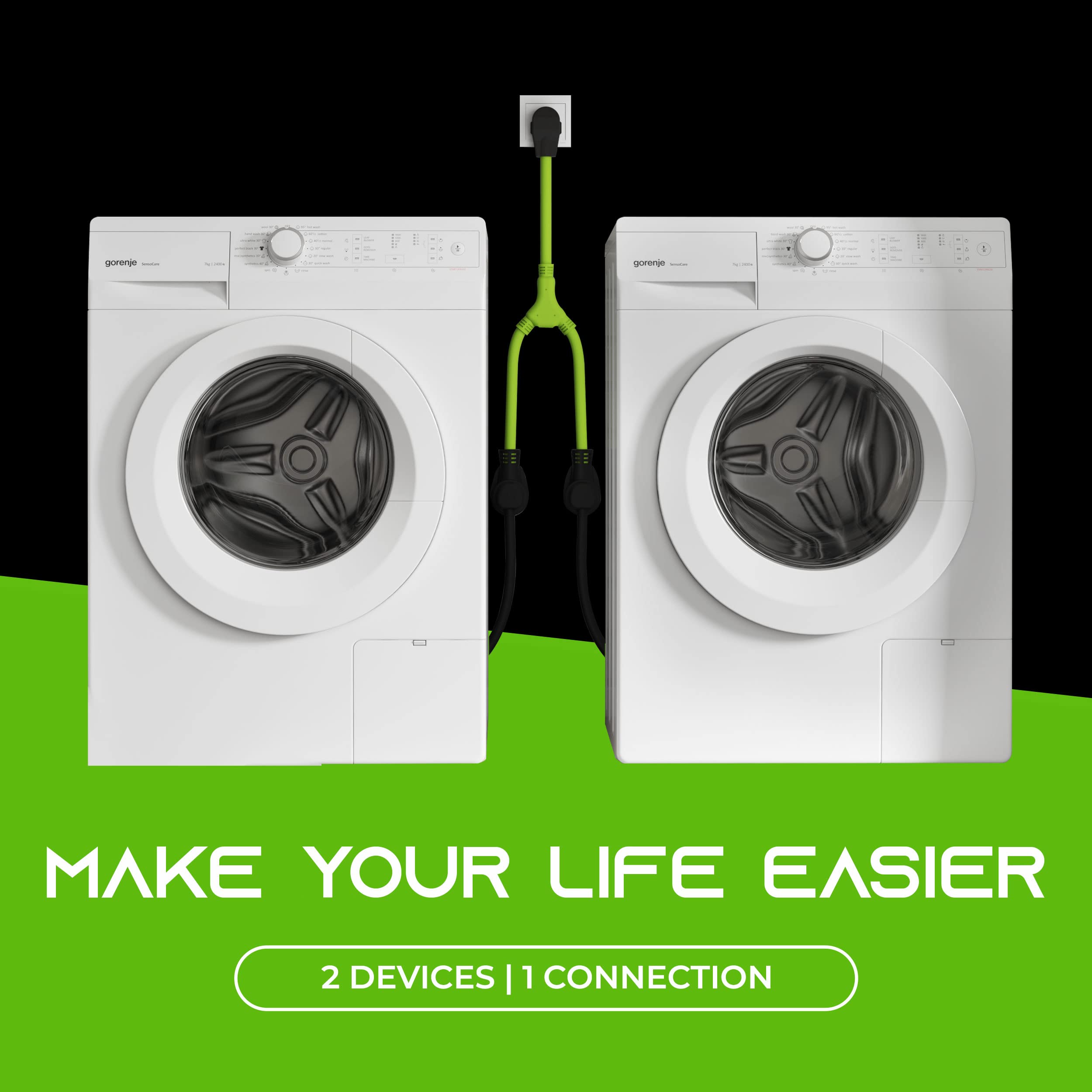 Gearit 3 Prong Dryer Y  Splitter 30 Amp Nema 10 30P To (2) Nema 10 30R Receptacle   Stw 10Awg 3C Power Cord Adapter For Multiple