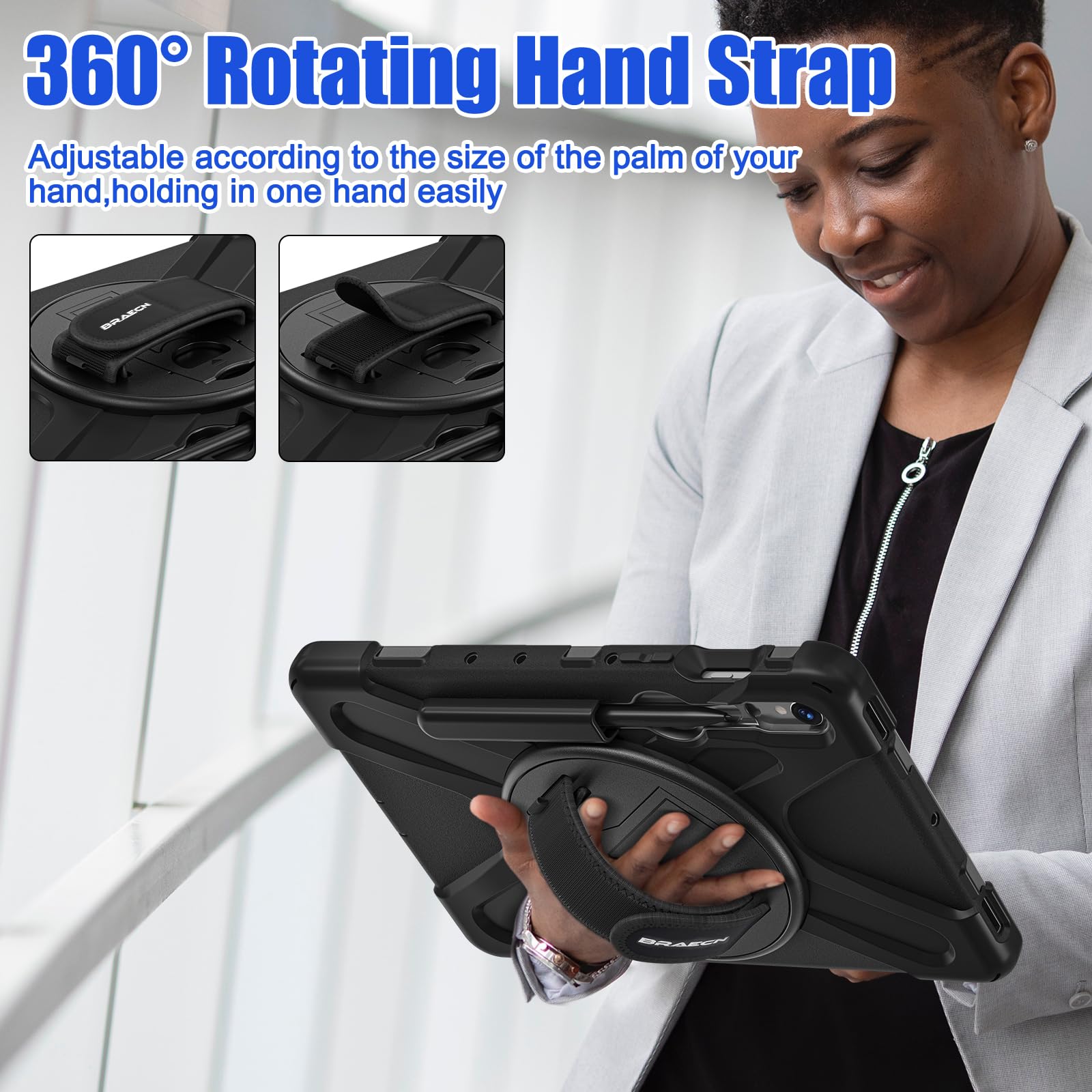 Braecnstock For Samsung Galaxy Tab S9/S8/S7 Case 11'' 2023/2022/2020 S9 Fe 10.9'' 2023 Case Shockproof Protective Tab S9 Fe/S9/S