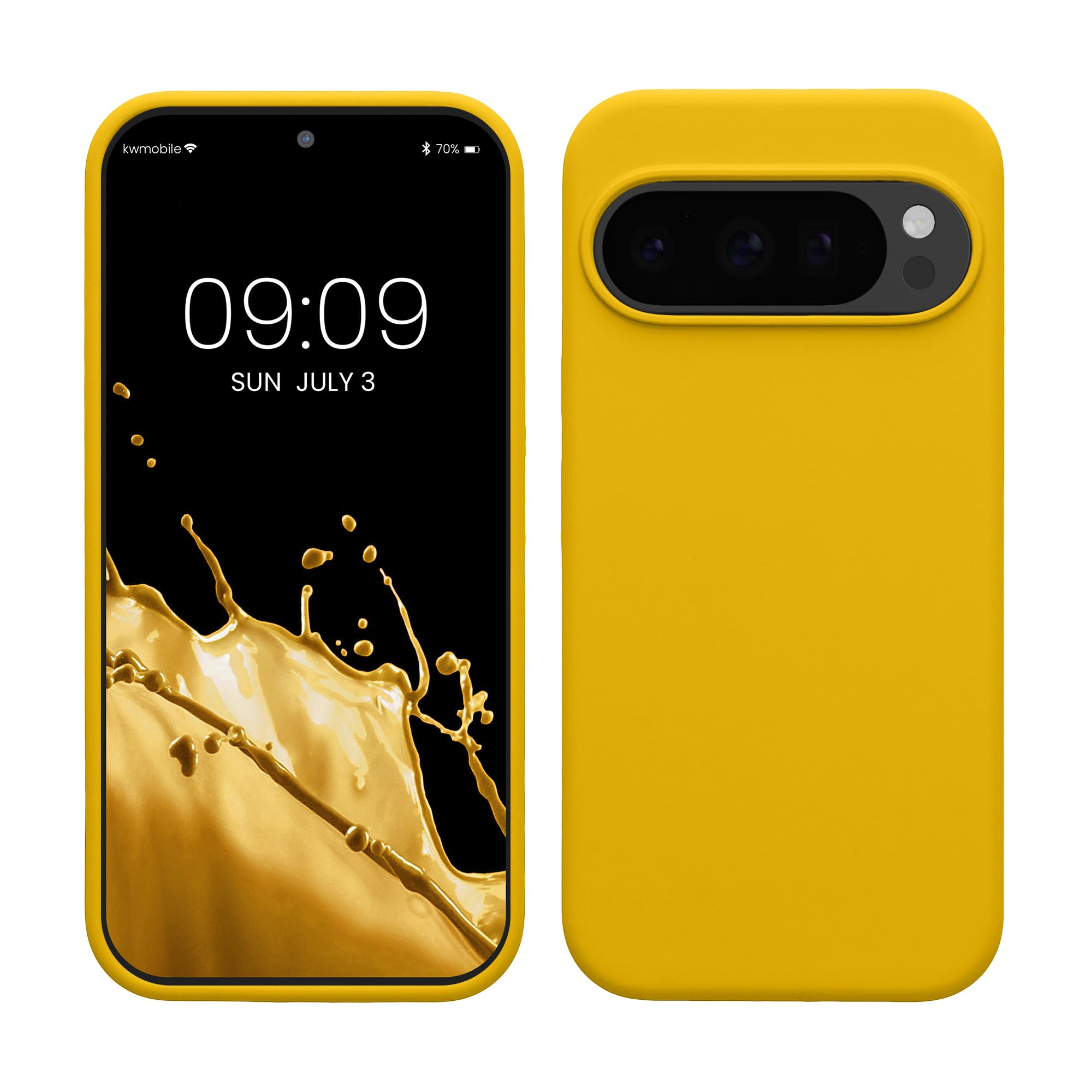 kwmobile Case Compatible with Google Pixel 10 / Pixel 10 Pro Case - TPU Silicone Phone Cover with Soft Finish - Radiant Yellow
