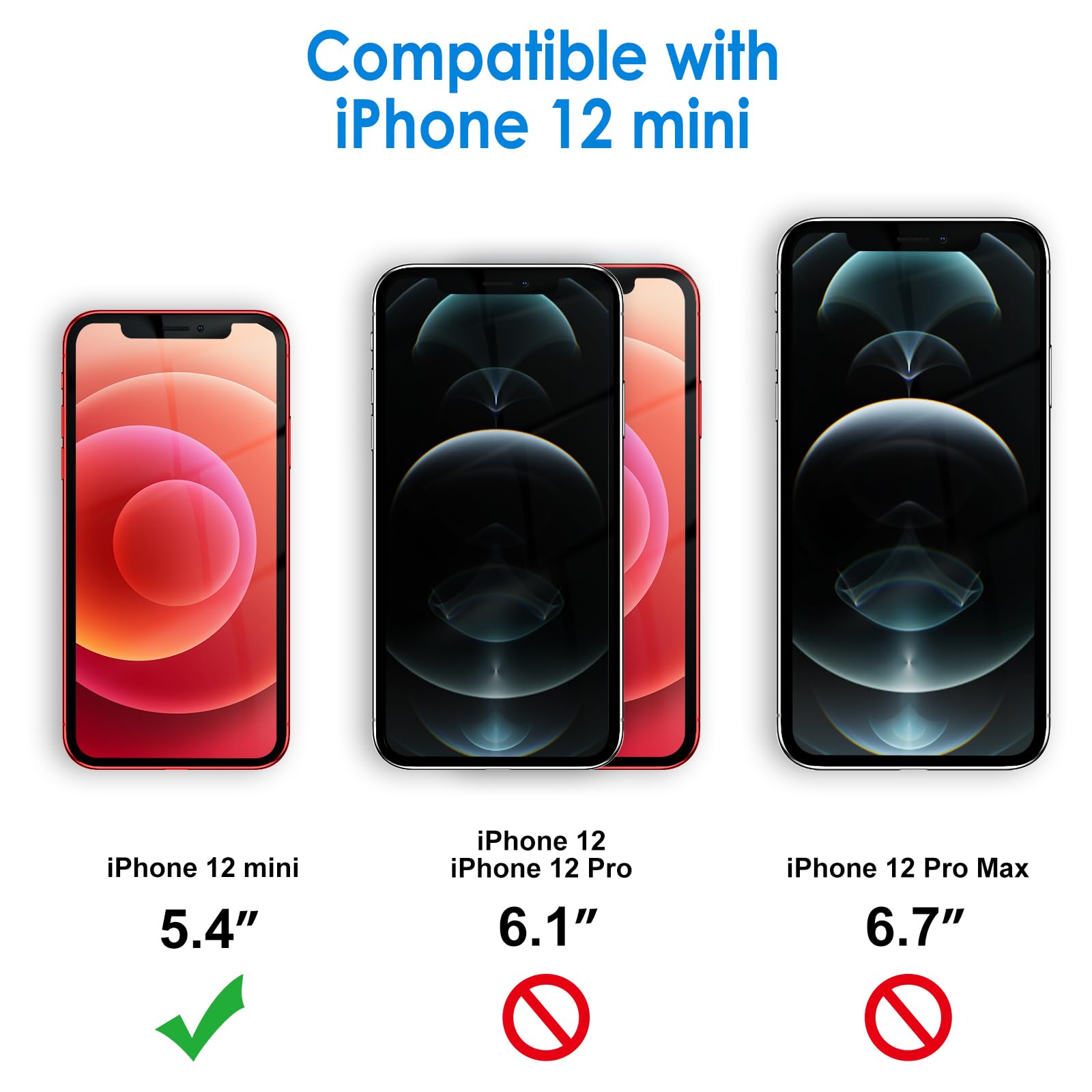 Jetech Case For Iphone 12 Mini 5.4 Inch, Non Yellowing Shockproof Phone Bumper Cover, Anti Scratch Clear Back (Red)