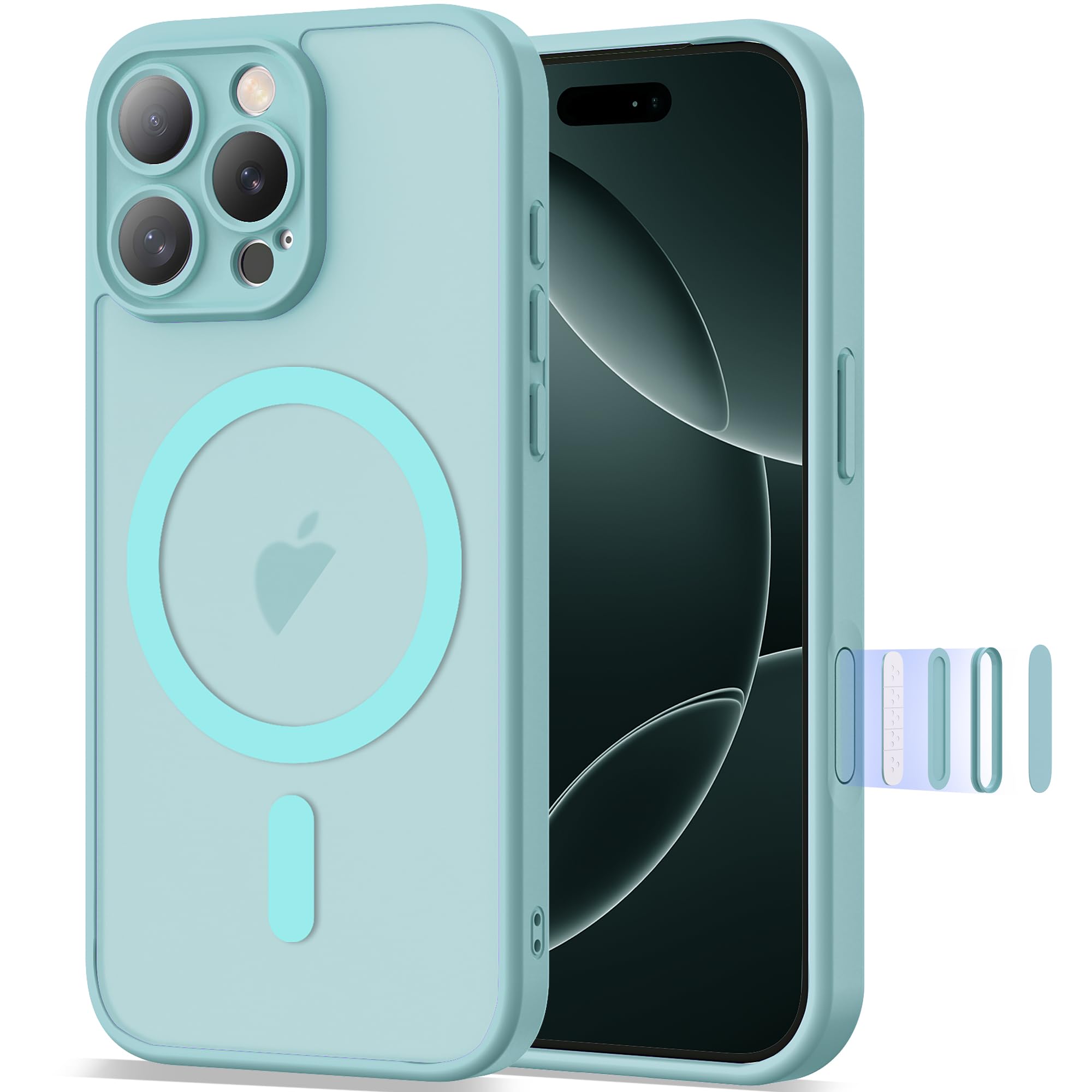 YEMORAN Compatible with iPhone 16 Pro Max Case 6.9 [Compatible with Mag-Safe][Camera Control Button] Magnetic Matte Translucent 
