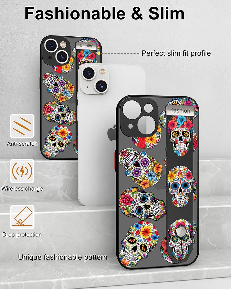 Cisland For Iphone 14 Plus Case Cute With Strap Stand Finger Kickstand, Designer Silicone Cover For Women Girls Compatible With