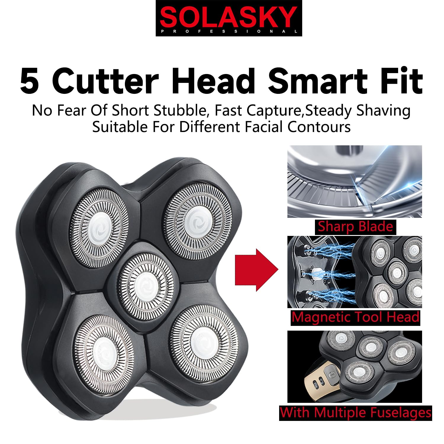 Universal Magnetic 5 Blades Replacement Heads For Manscaped Dome Shaver Bird And Freedom Head Shaver And Many Brand