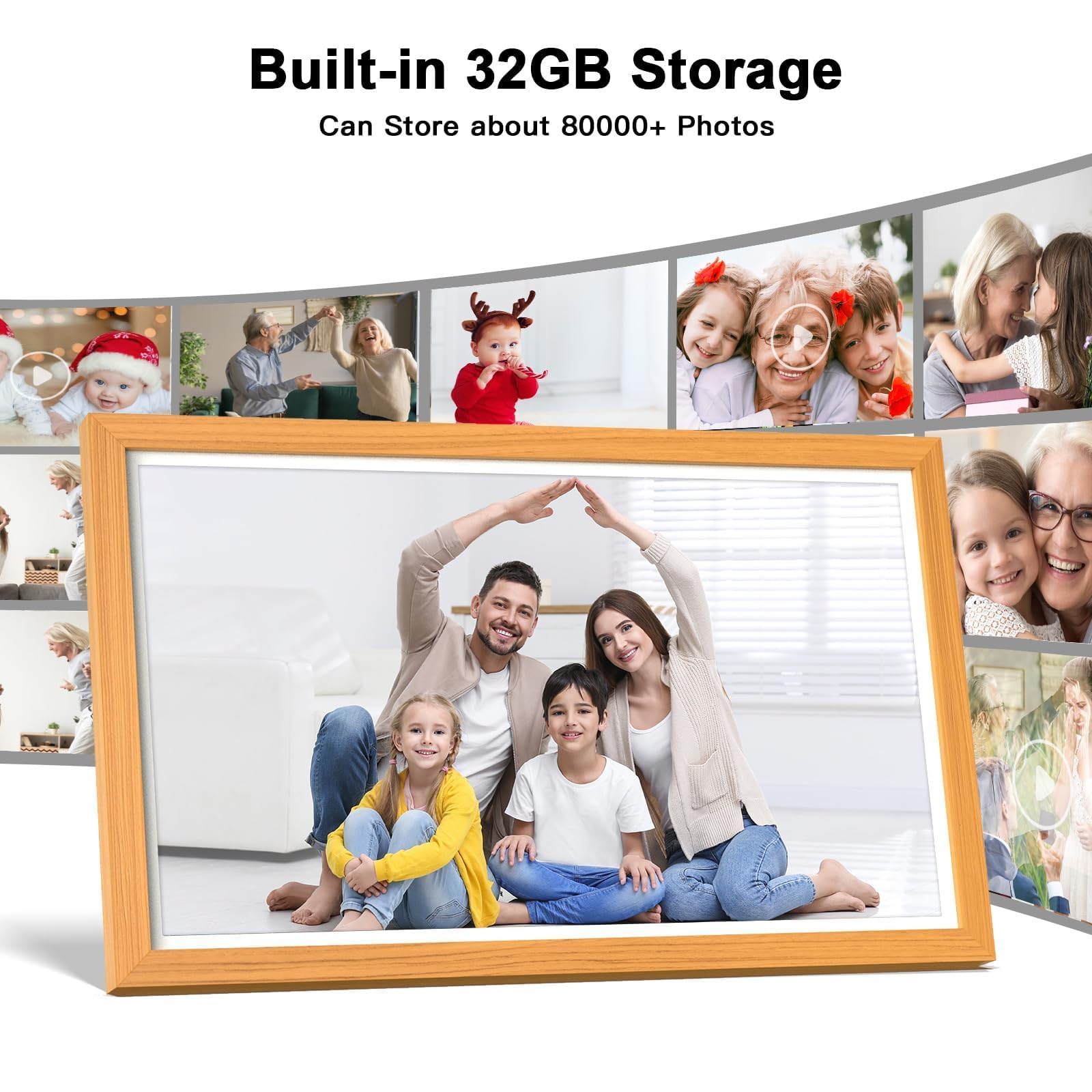 Fulla Digital Picture Frame 21.5 Inch Screen Wifi   Digital Photo Frame Display, Smartphone Syn Screen, 32Gb, Share Photo Video